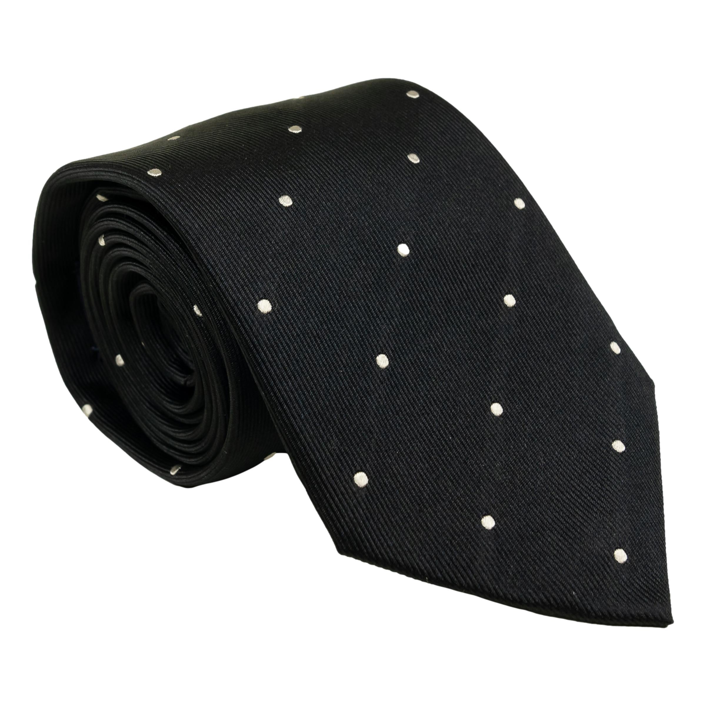 Wide Dot Woven Silk Tie