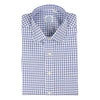 Blue Gingham Check Spread Collar Dress Shirt