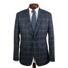 Charcoal with Blue Windowpane Wool Sport Coat