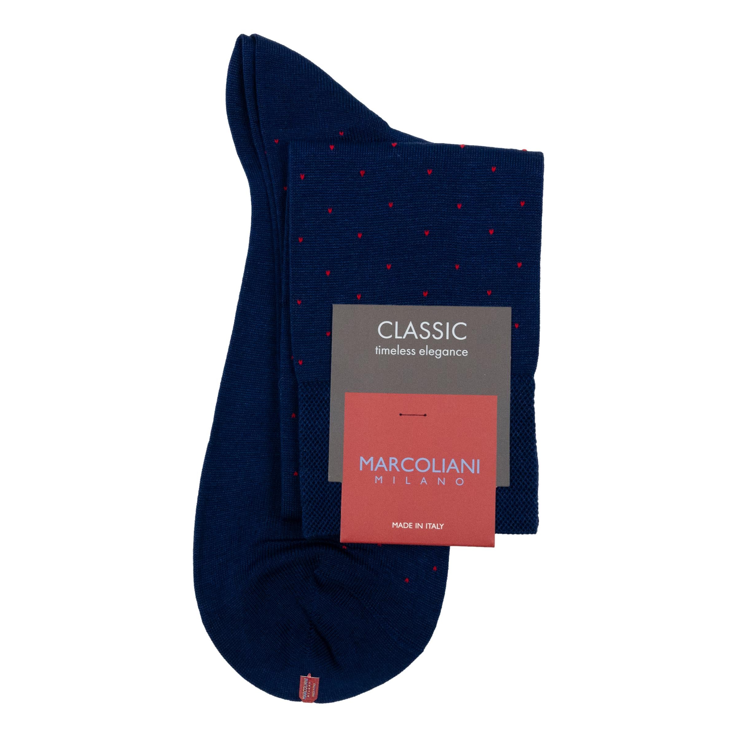 Pima Cotton Pin Dot Over-the-Calf Dress Socks