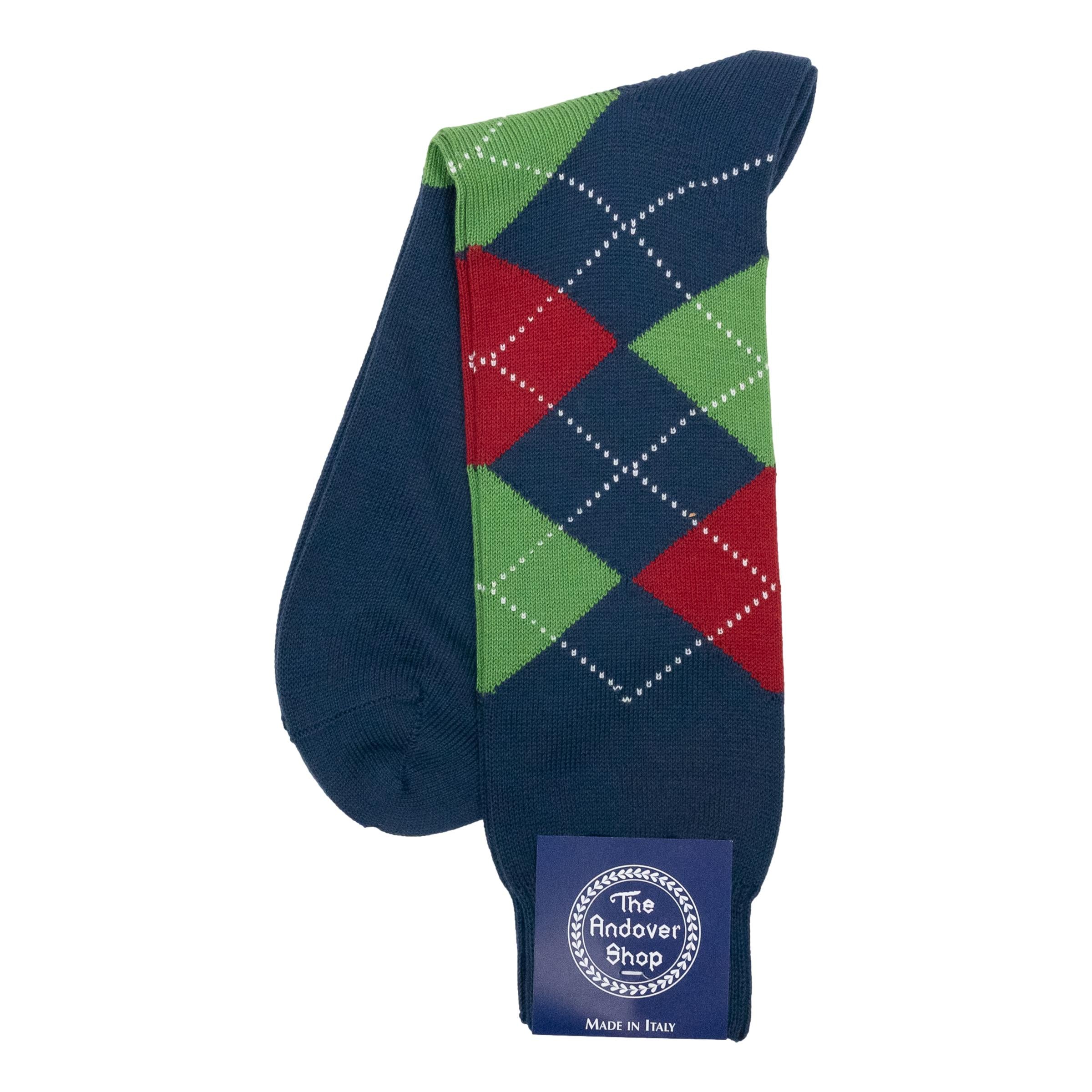 Mid-Calf Cotton Argyle Dress Sock