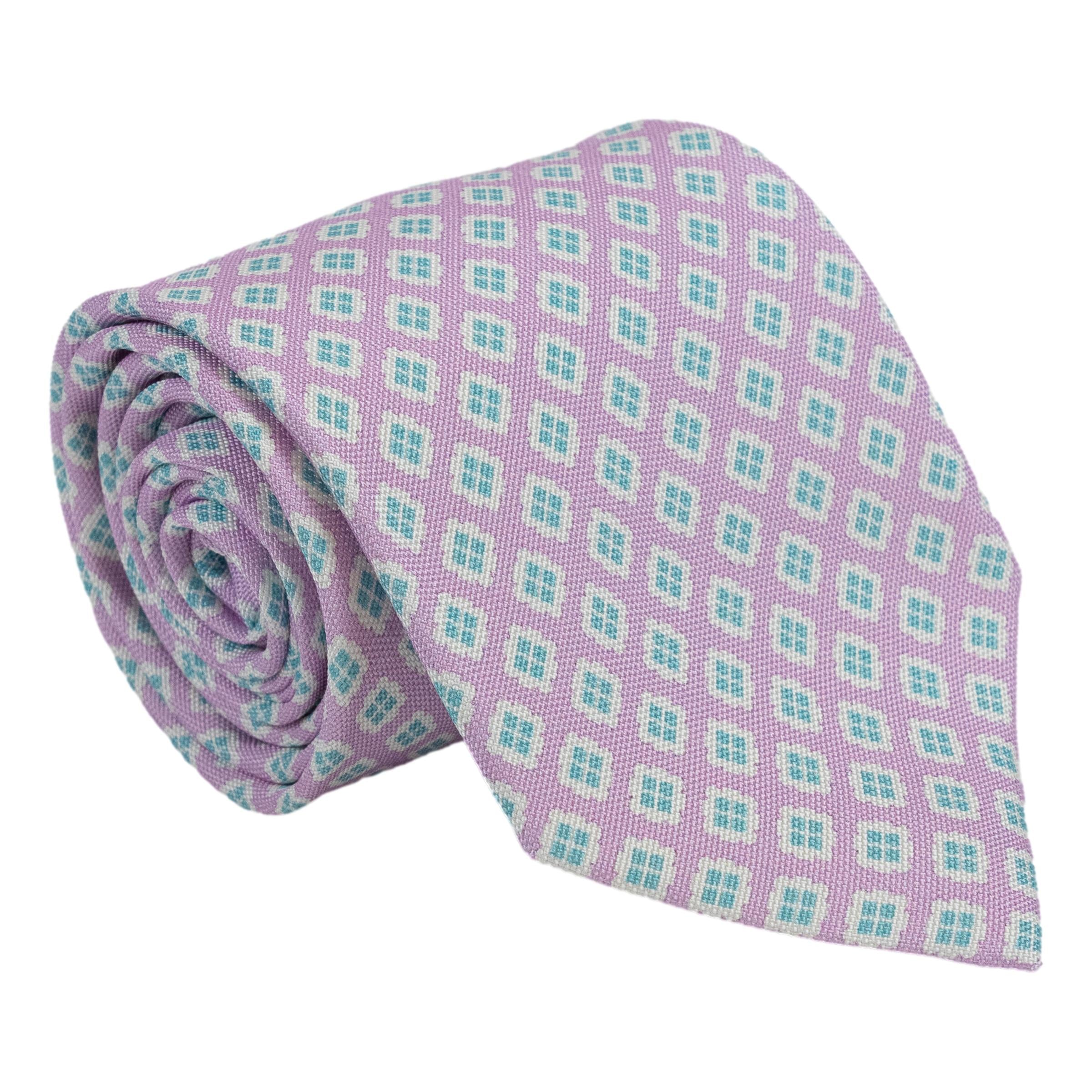 Quattro Diamond Motif Silk Tie