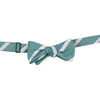 Emerald, Light Blue, and White Reppe Stripe Silk Bow Tie