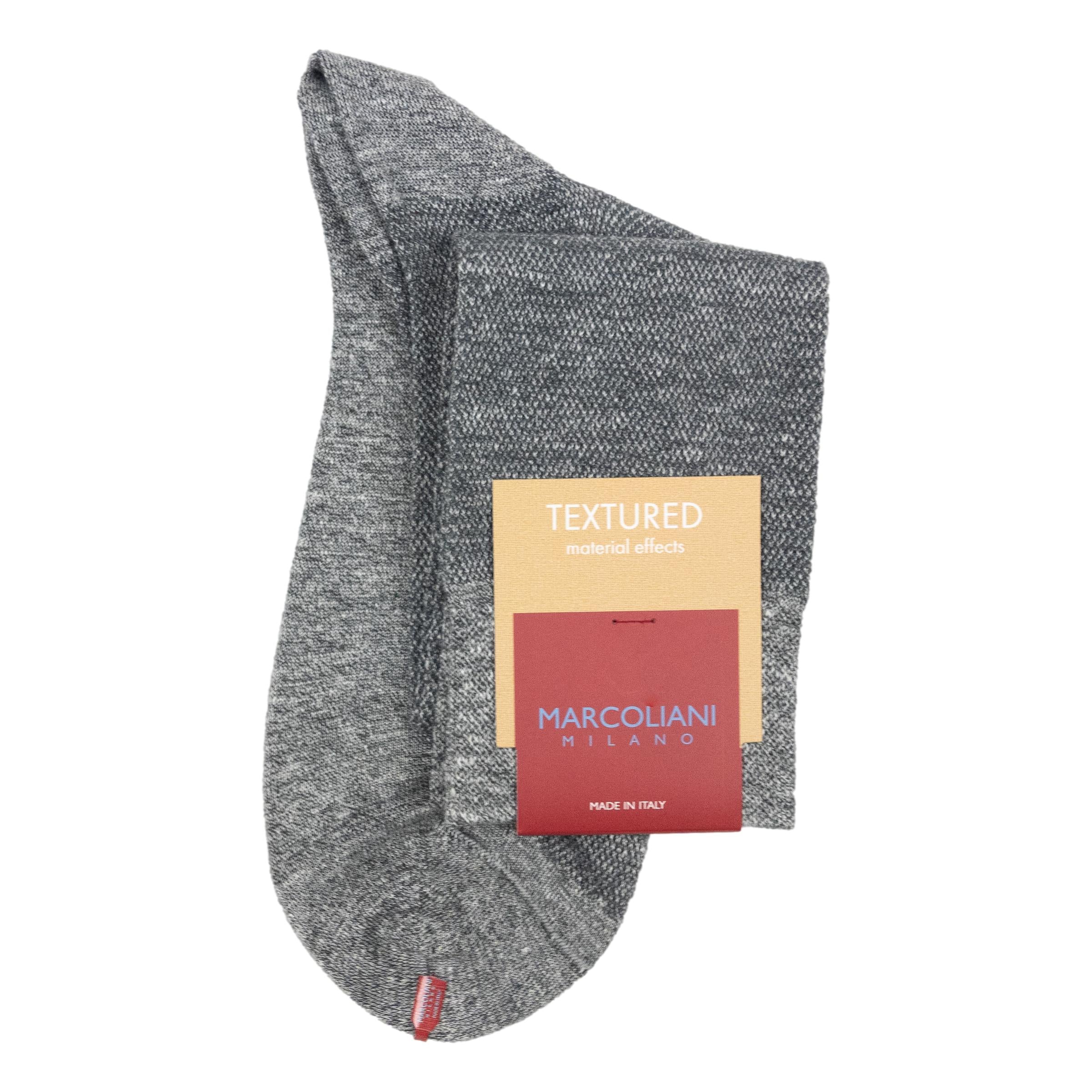 Linen Pima Cotton Blend Piqué Over the Calf Dress Socks