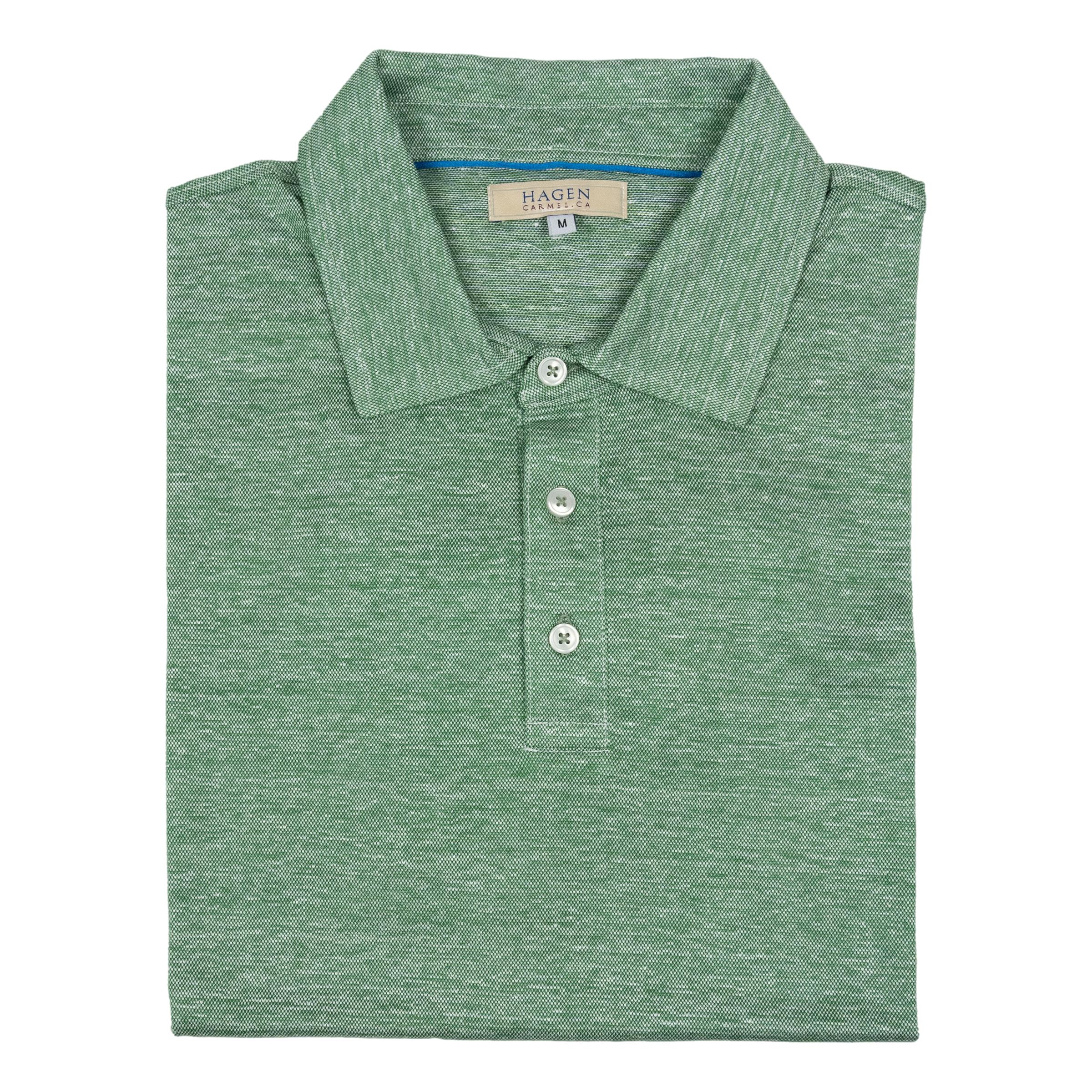 Cotton and Linen Blend Pique Polo