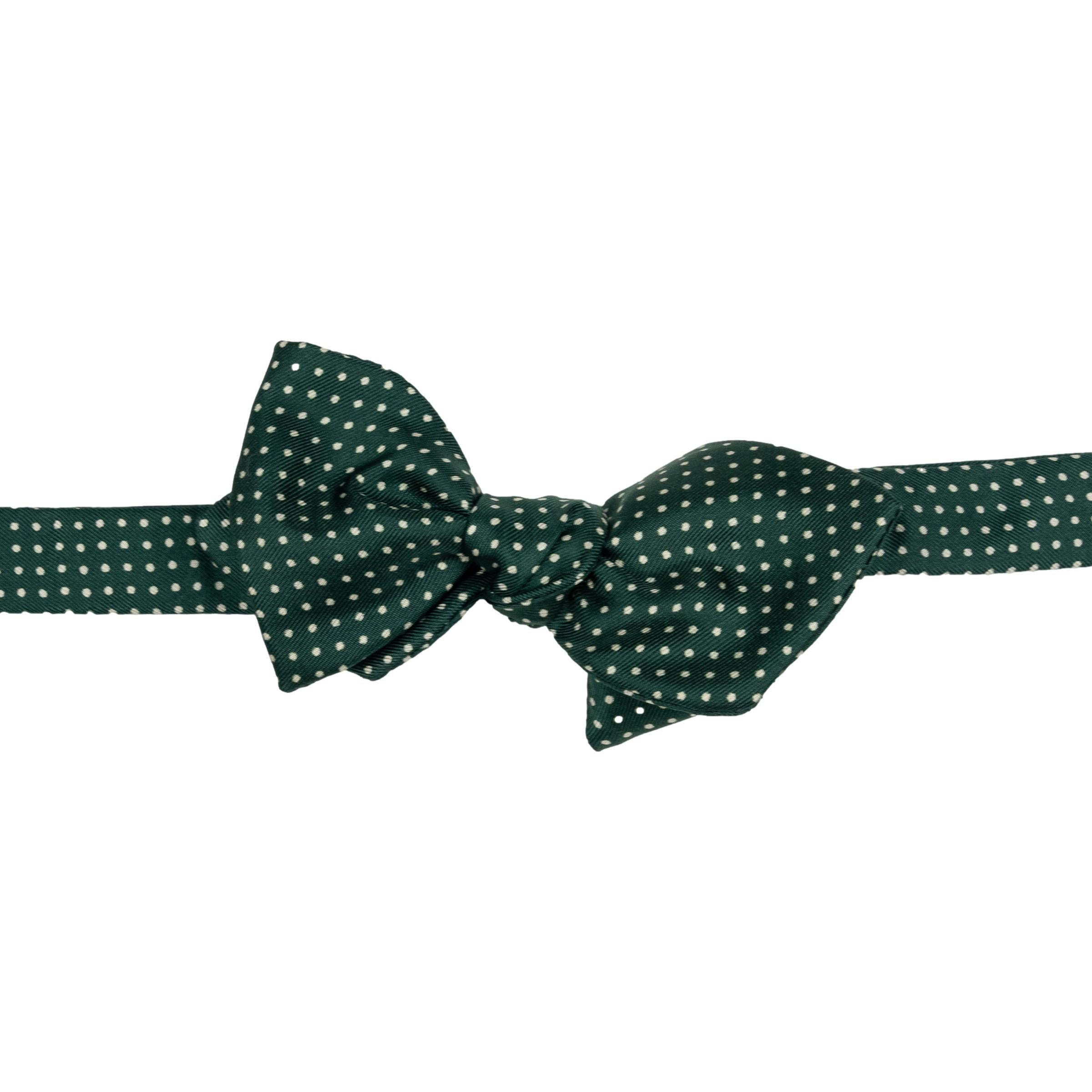 Diamond Point Pin Dot Silk Bow Tie