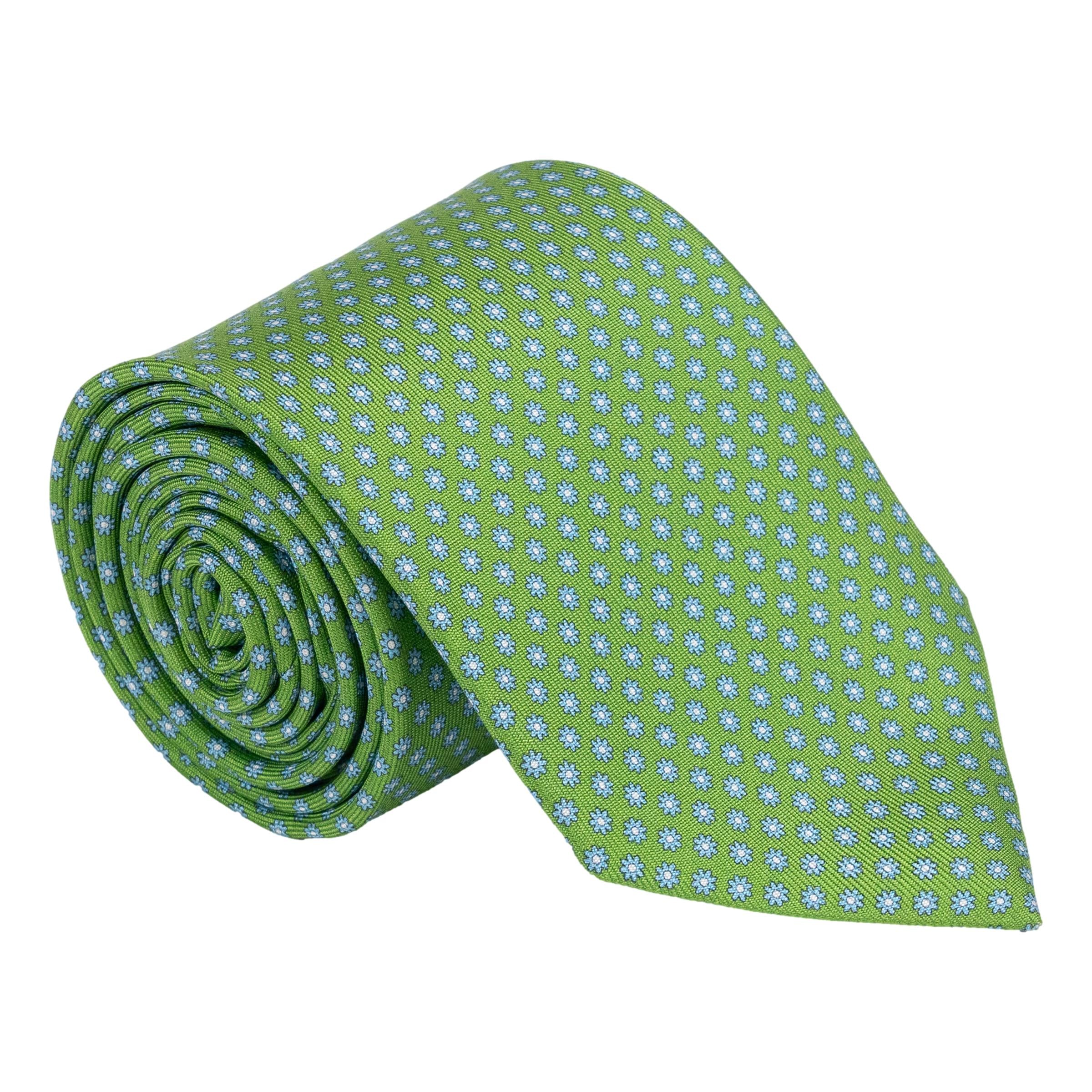 Mini Flower Motif Silk Tie