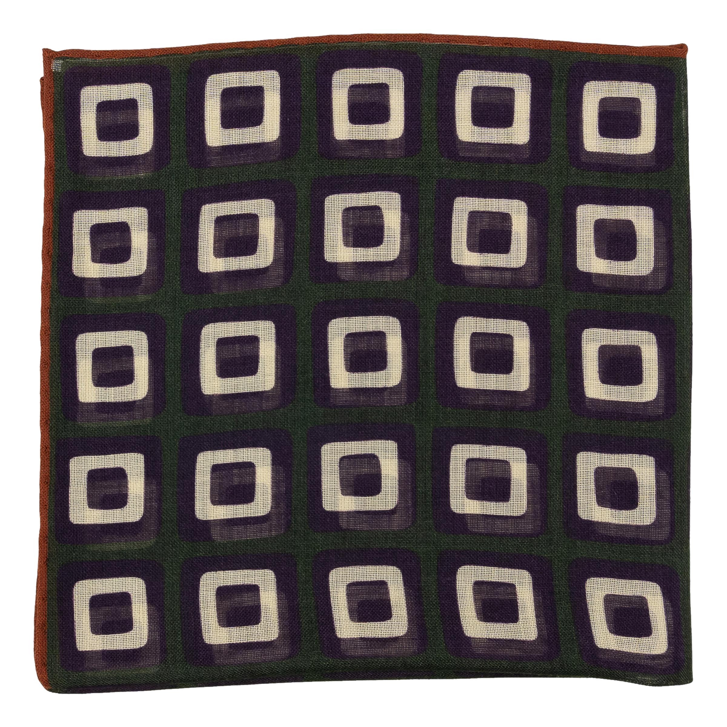 Multicolor Square Wool and Silk Pocket Square