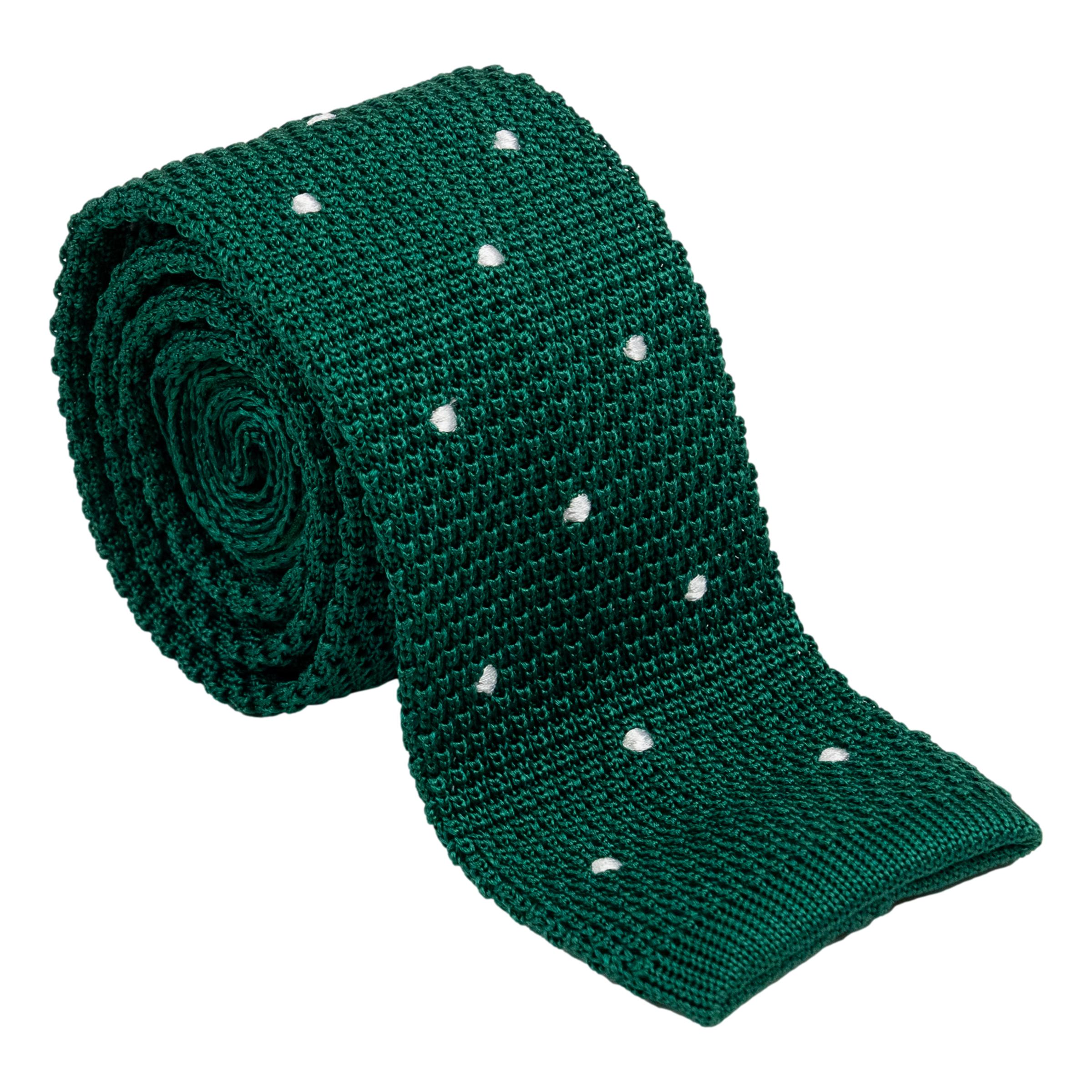 Polka Dot Silk Knitted Tie