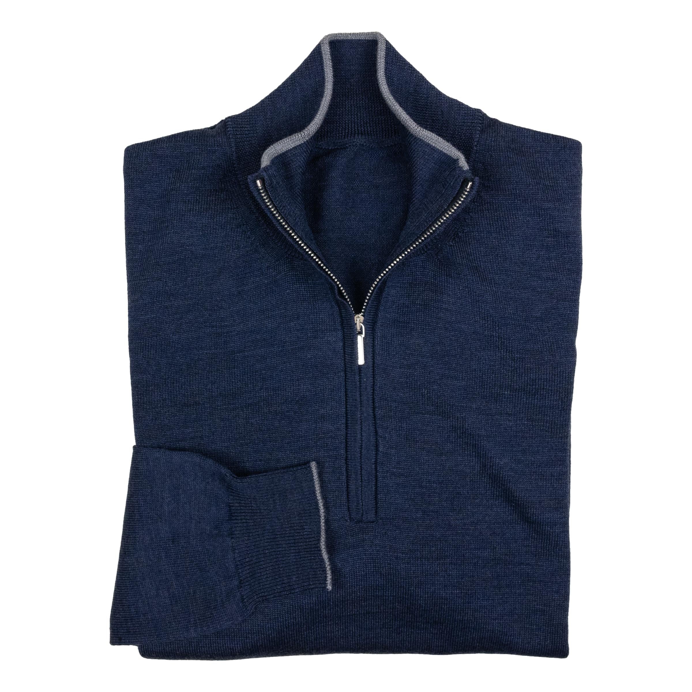 Merino Wool Quarter Zip Sweater