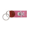 Pink Jolly Roger Needlepoint Key Fob