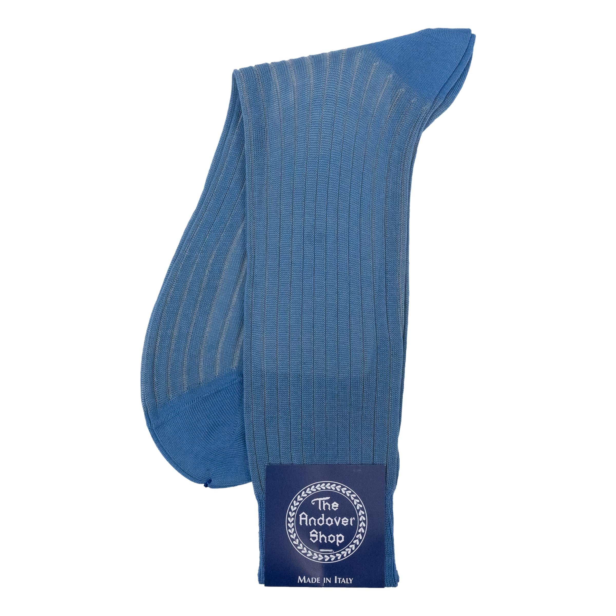 Mid-Calf Cotton Shadow Ribbed Dress Sock