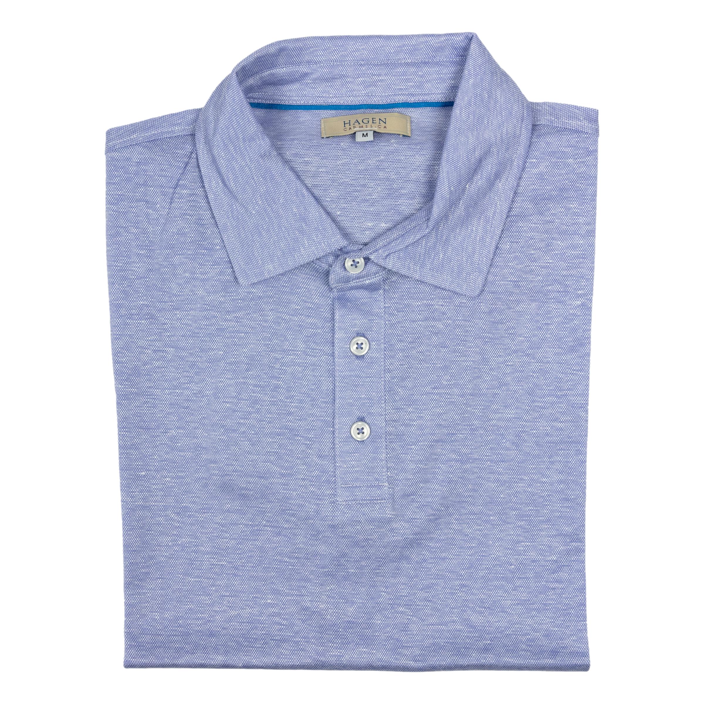 Cotton and Linen Blend Pique Polo