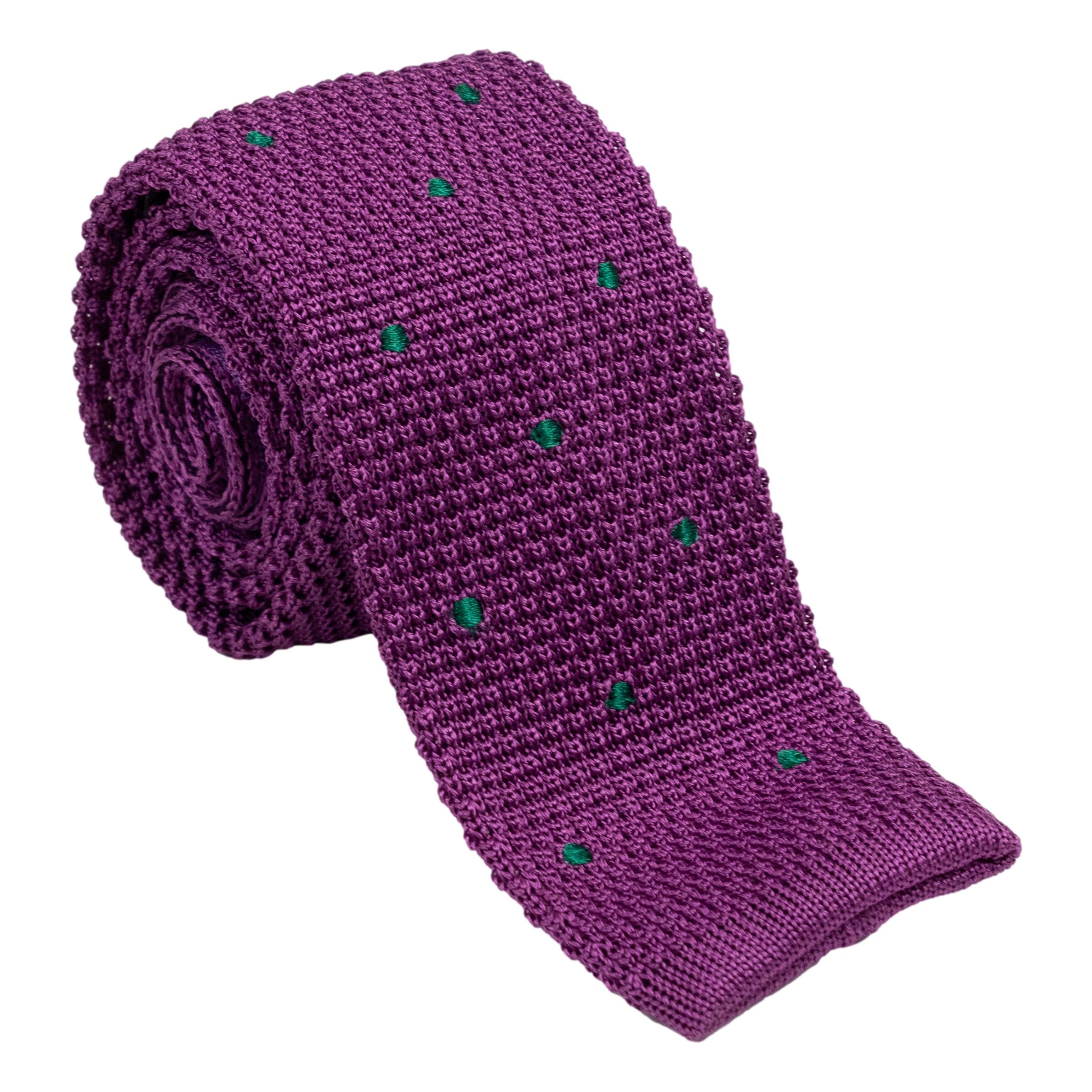 Polka Dot Silk Knitted Tie