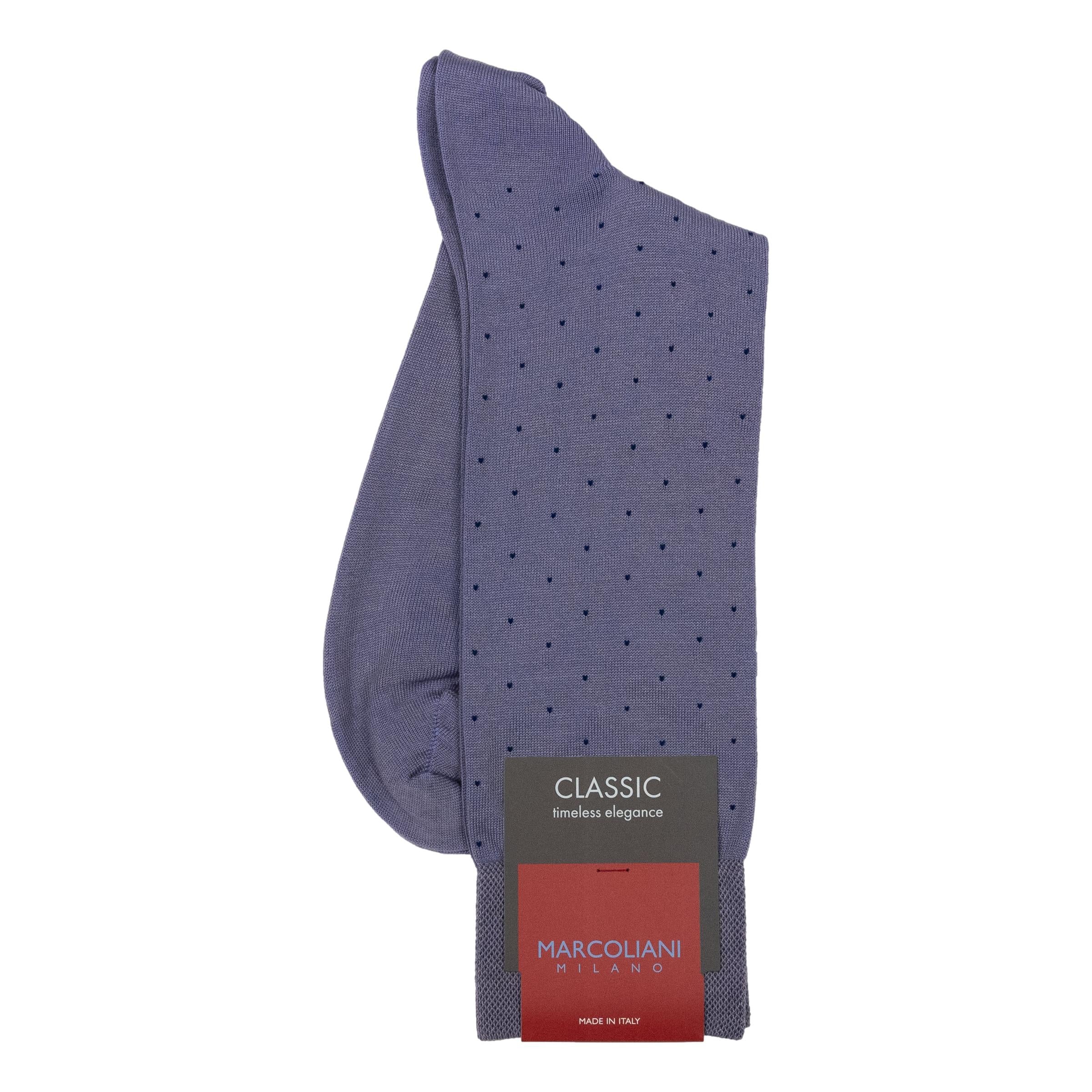 Pima Cotton Pin Dot Mid-Calf Dress Socks