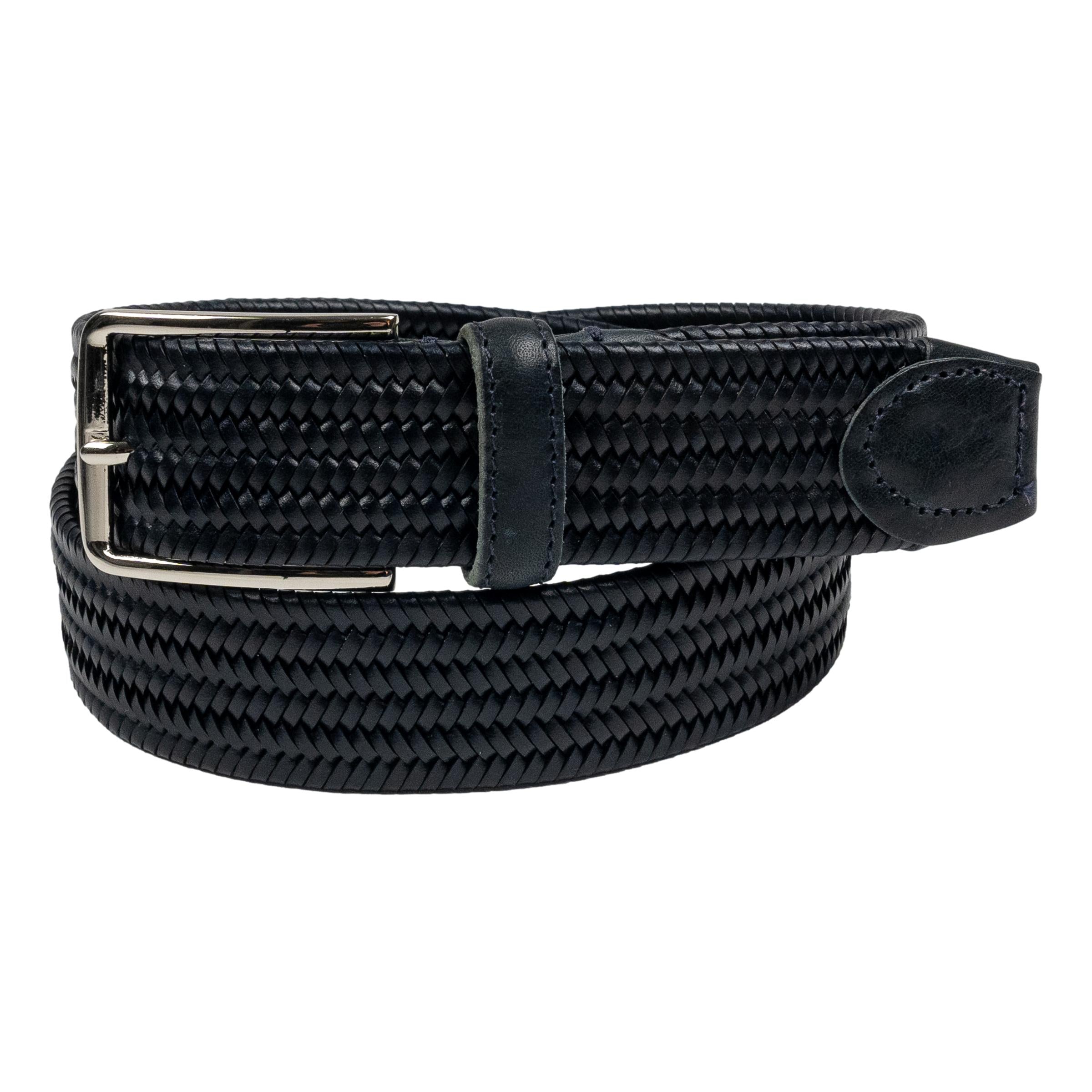 Braided Leather Stretch Belt