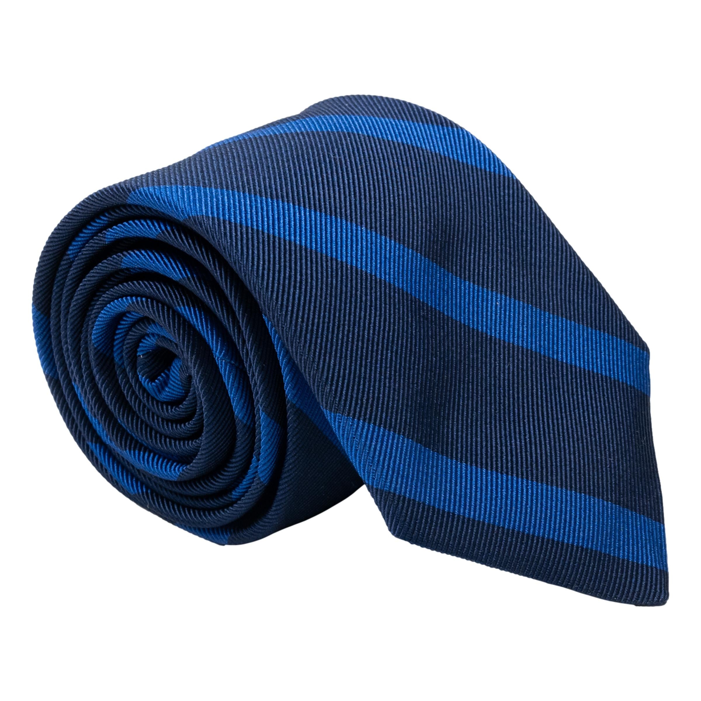 Navy with Reppe Stripe Silk Tie