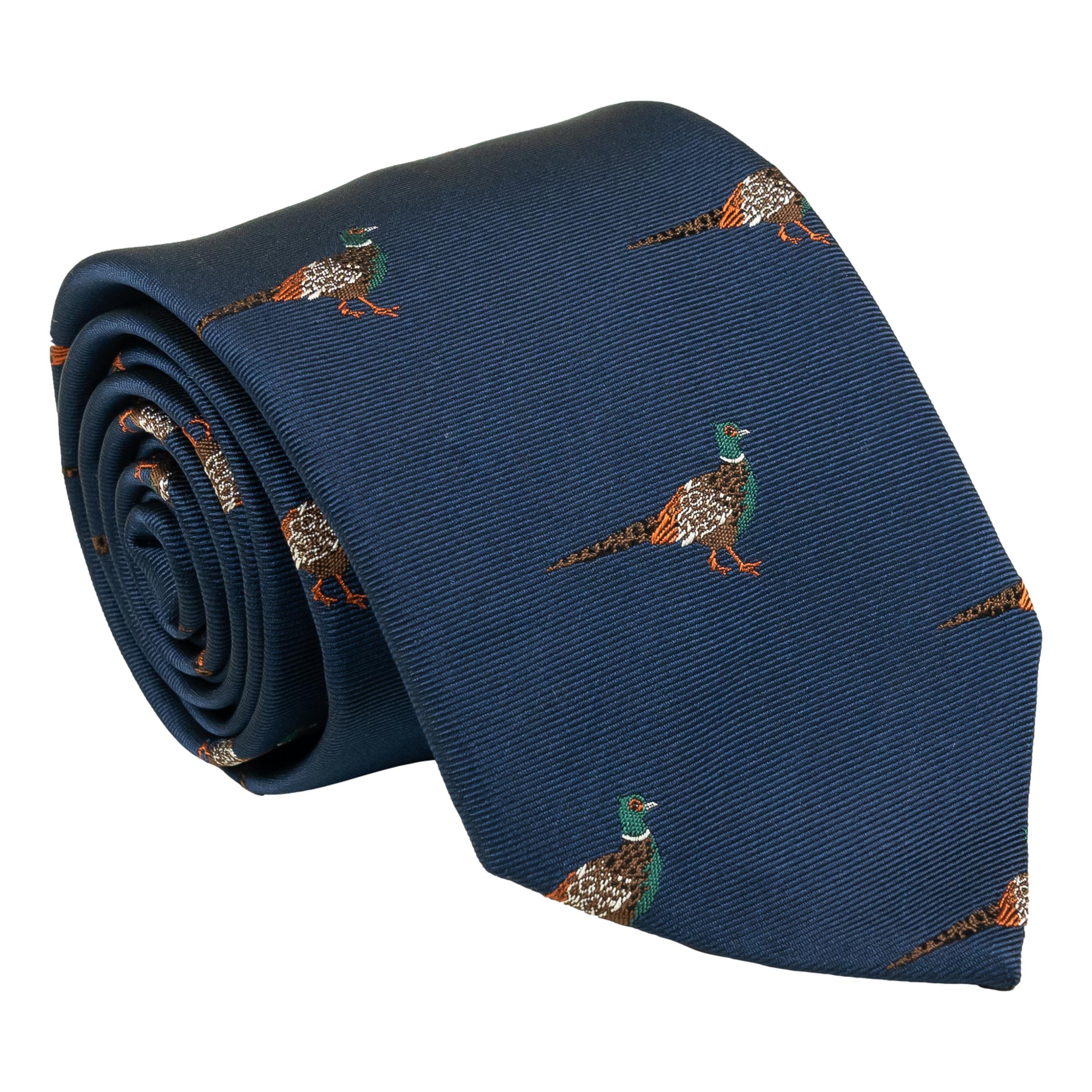 Pheasant Woven Silk Tie