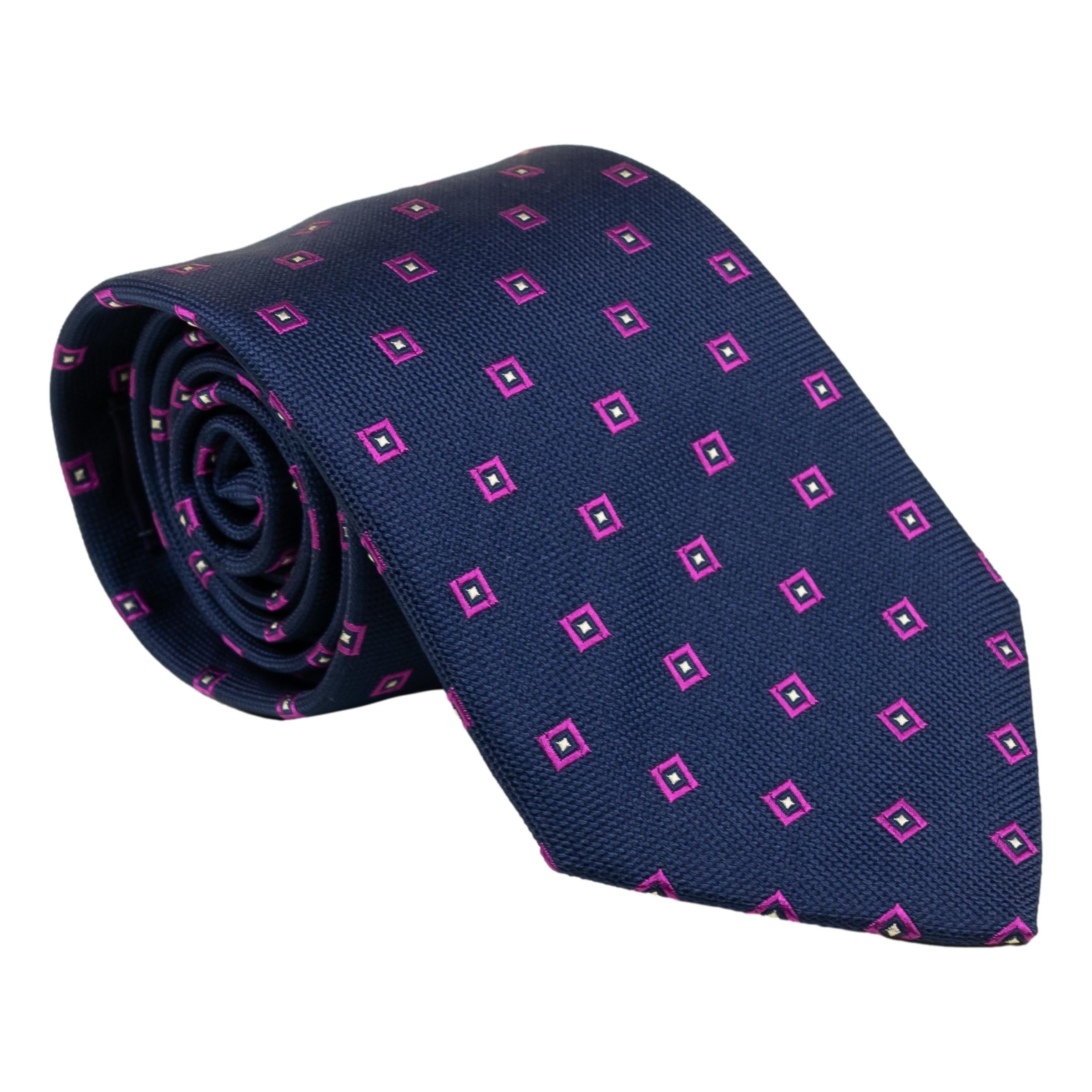 Square Bullseye Woven Silk Tie