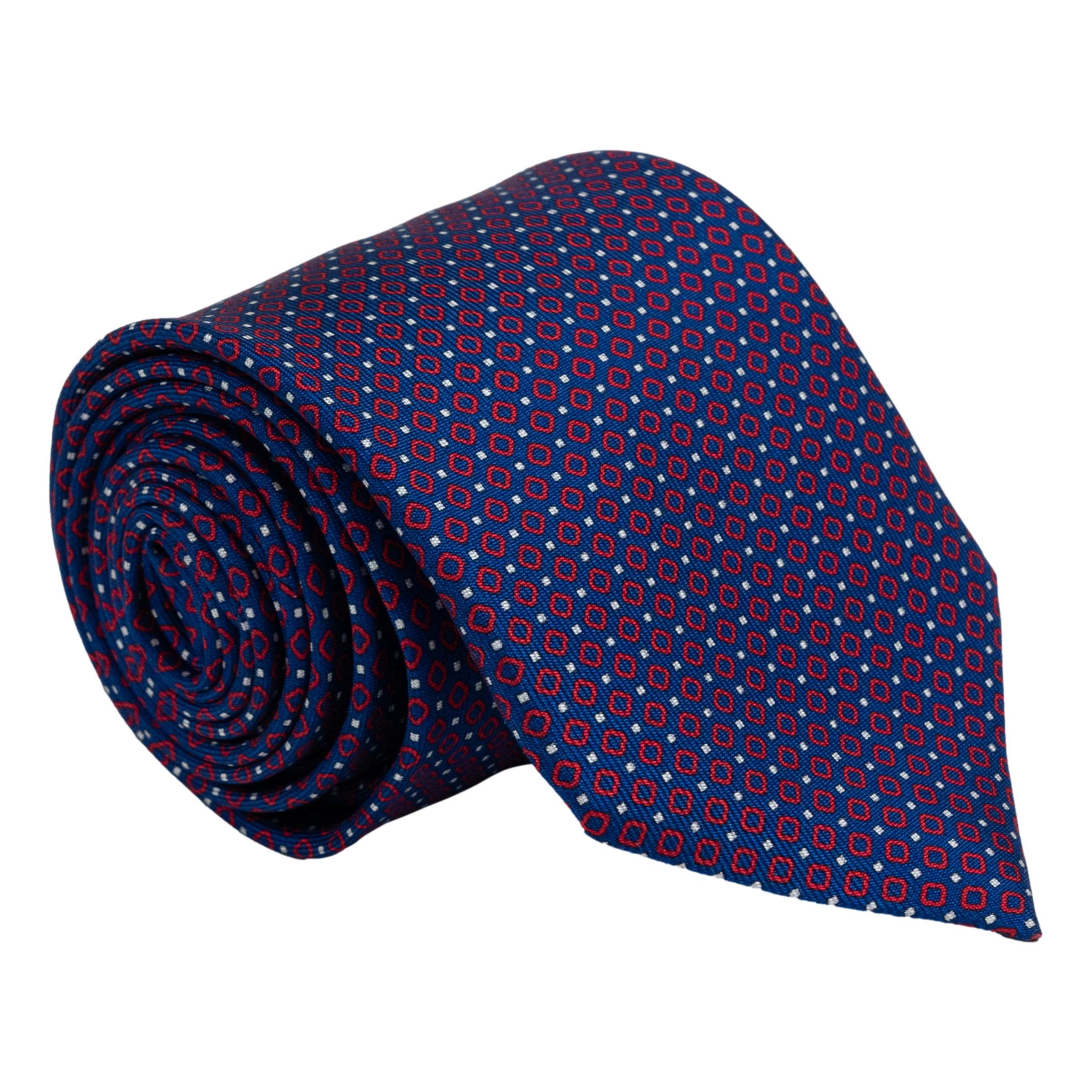 Diamond and Mini Square Pattern Silk Tie