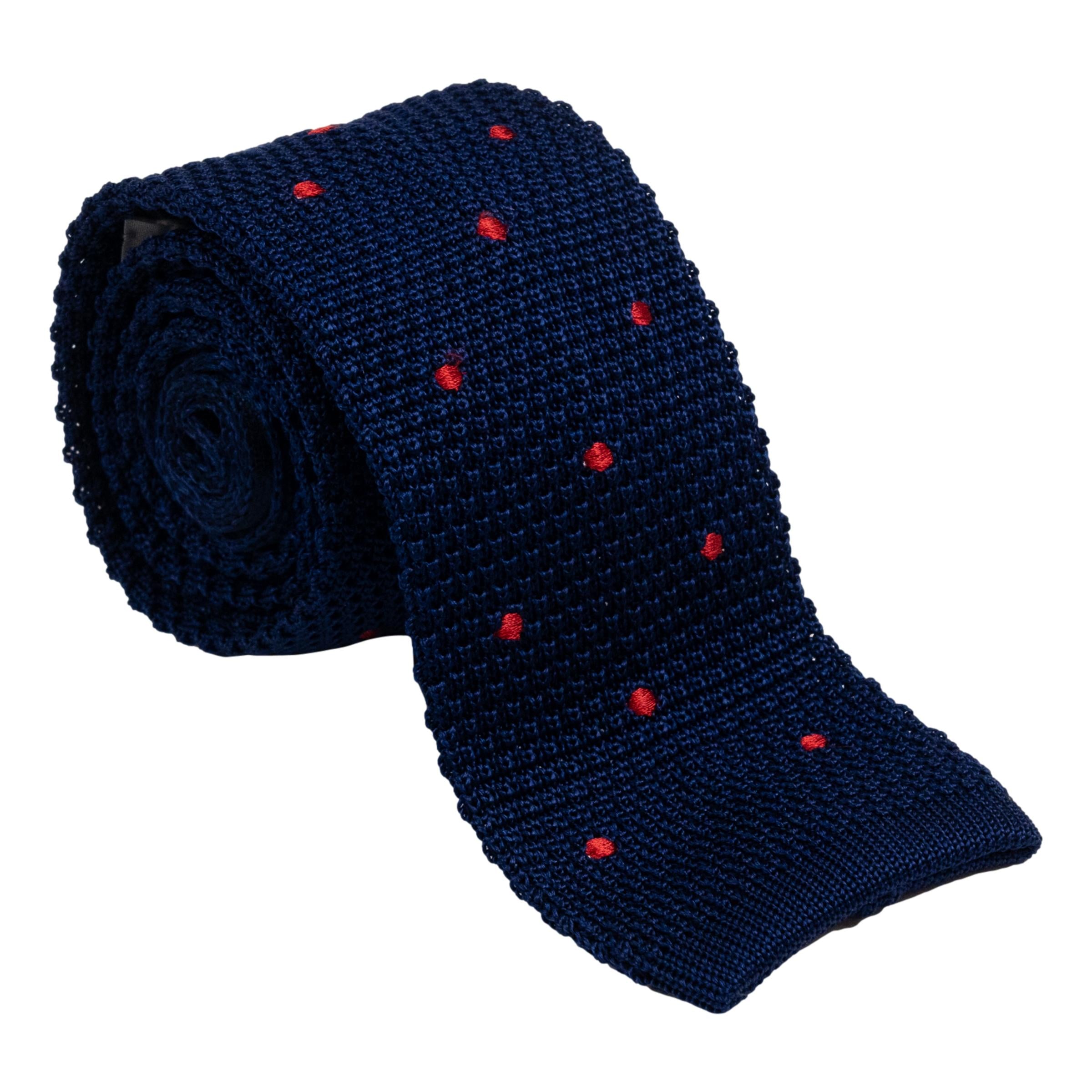 Polka Dot Silk Knitted Tie