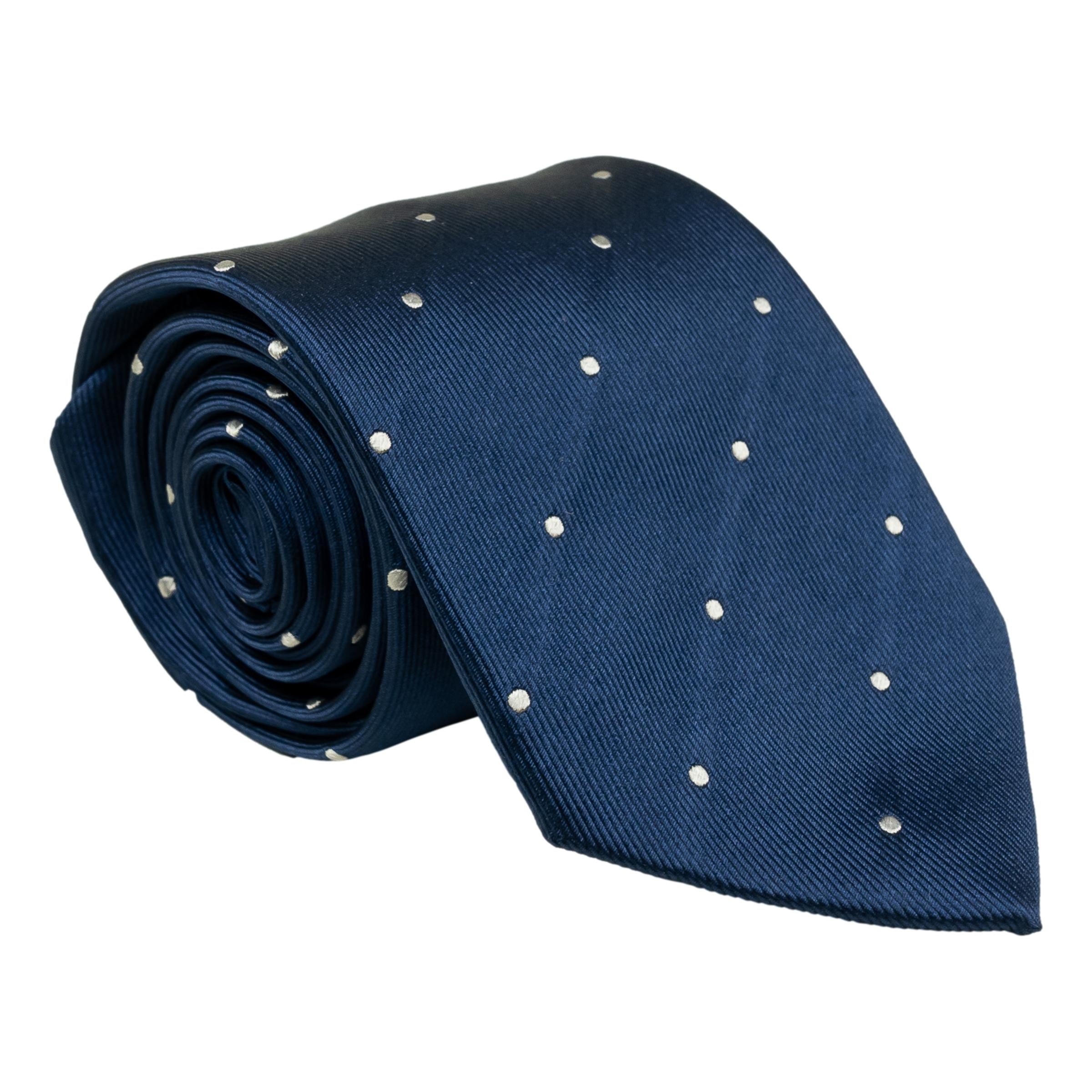 Wide Dot Woven Silk Tie