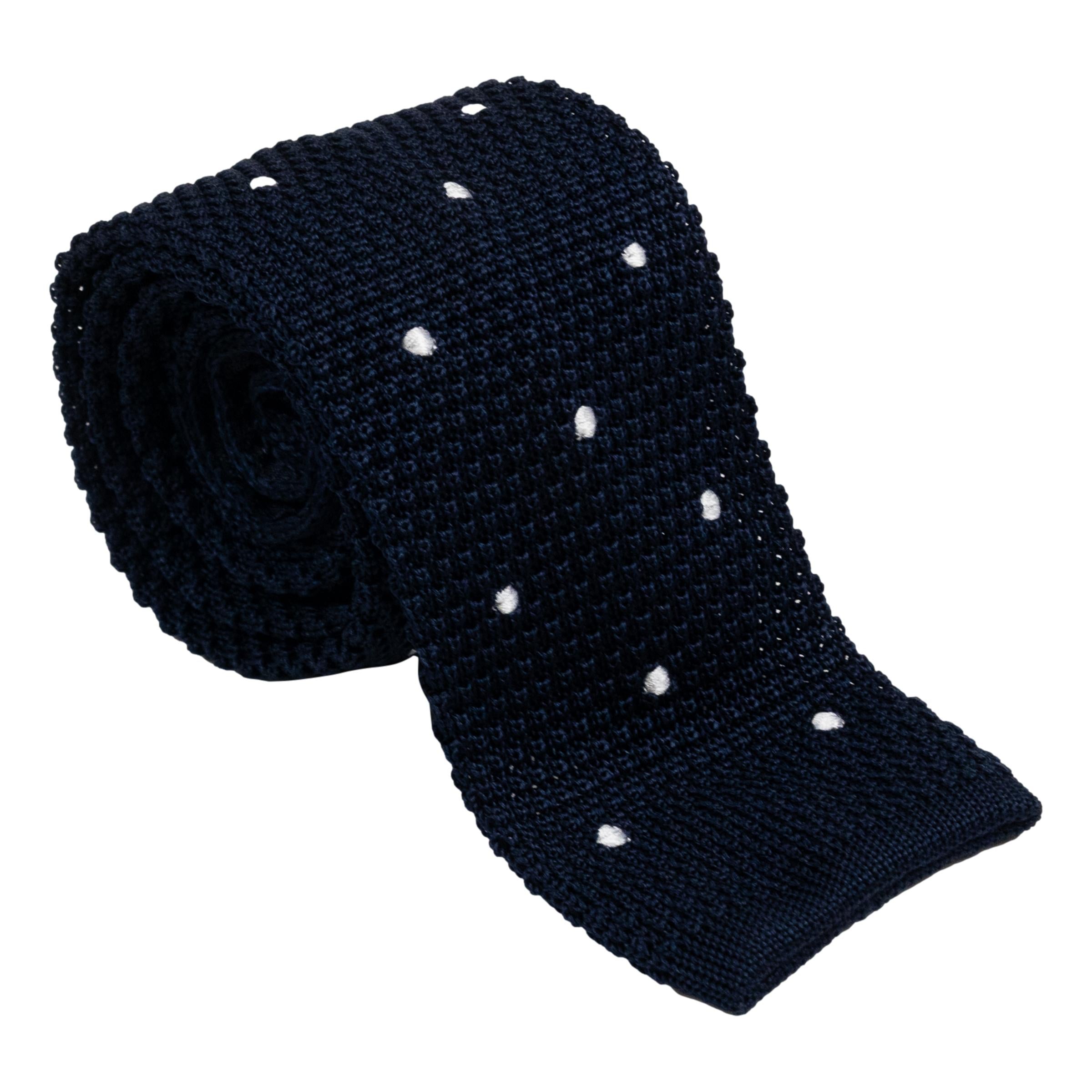 Polka Dot Silk Knitted Tie