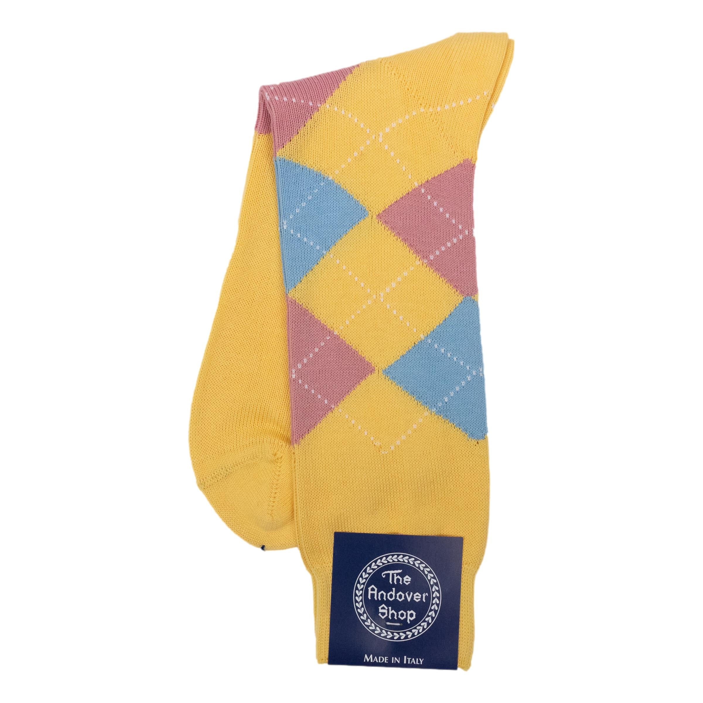 Mid-Calf Cotton Argyle Dress Sock