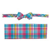 Pink and Acqua Cotton Madras Cummerbund and Bow Tie Set