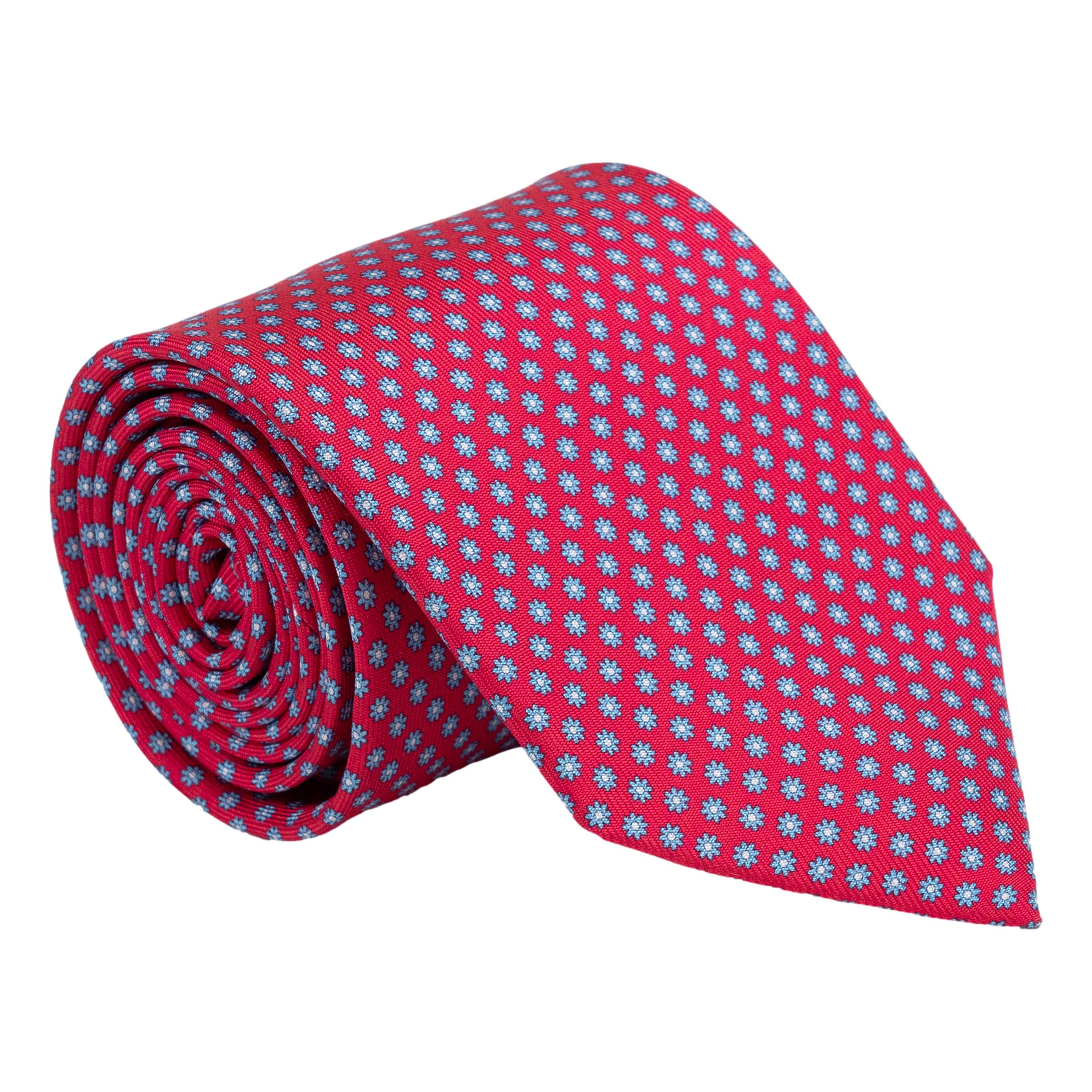 Mini Flower Motif Silk Tie