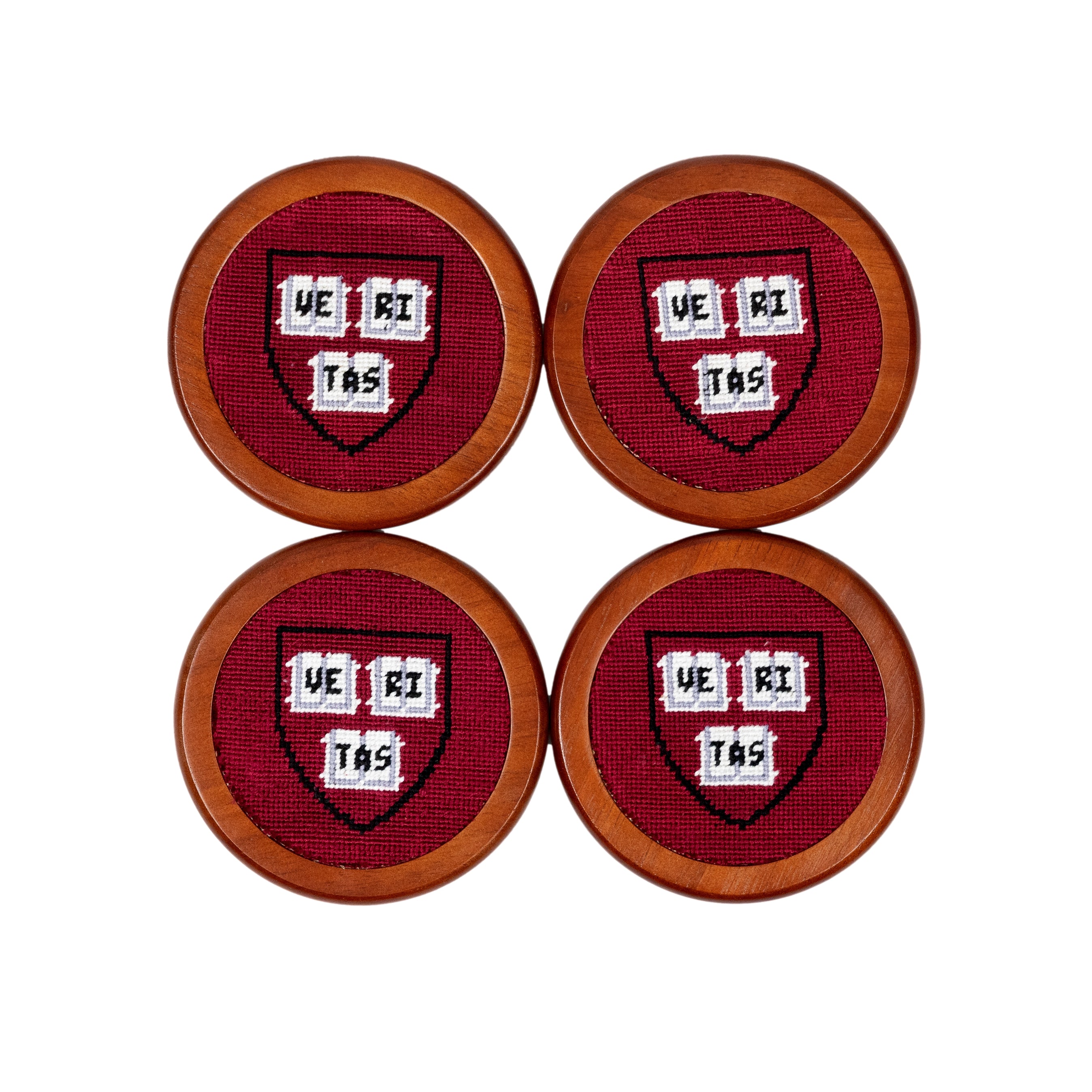 Harvard University Needlepoint Coaster Set