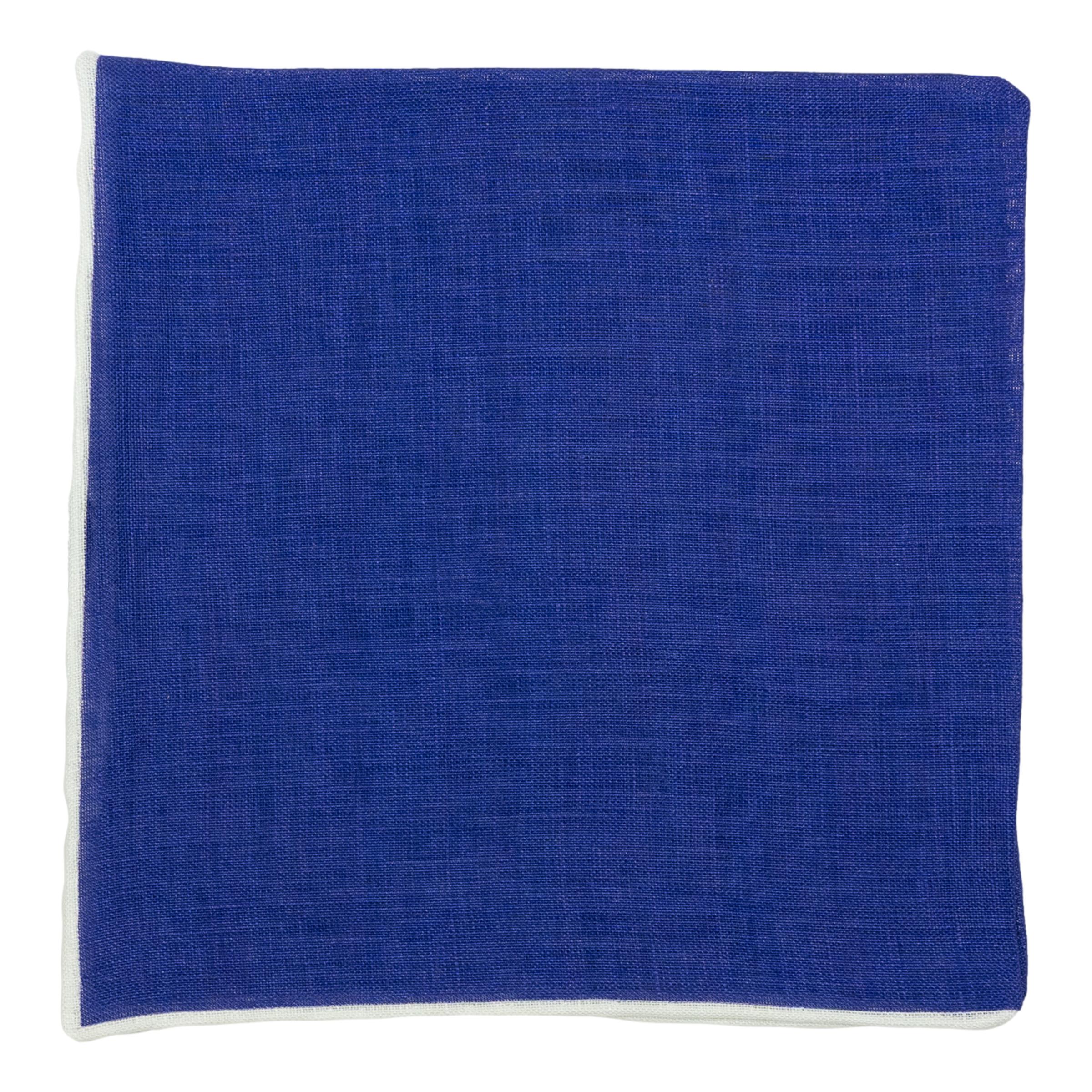 Bordered Solid Linen Pocket Square