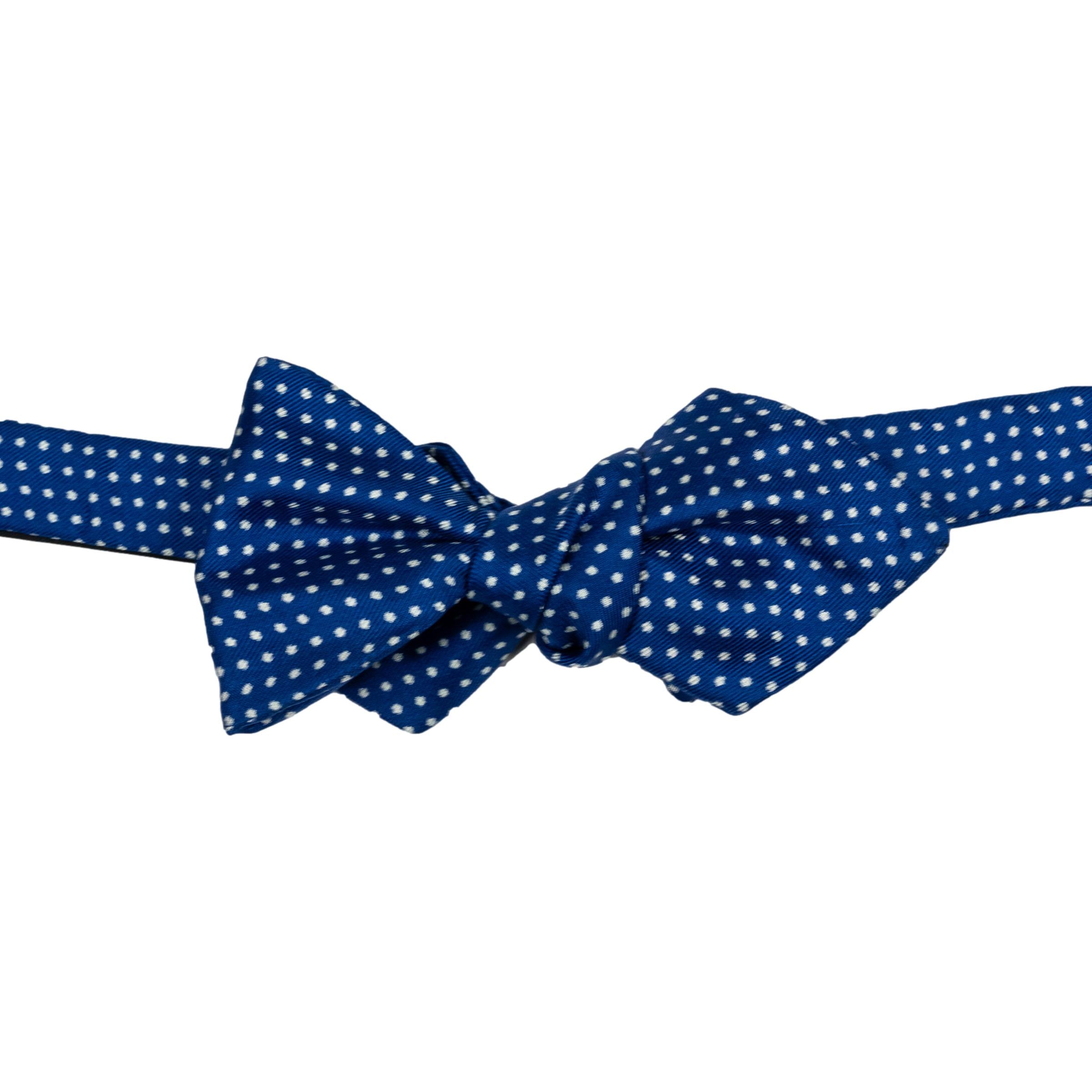 Diamond Point Pin Dot Silk Bow Tie