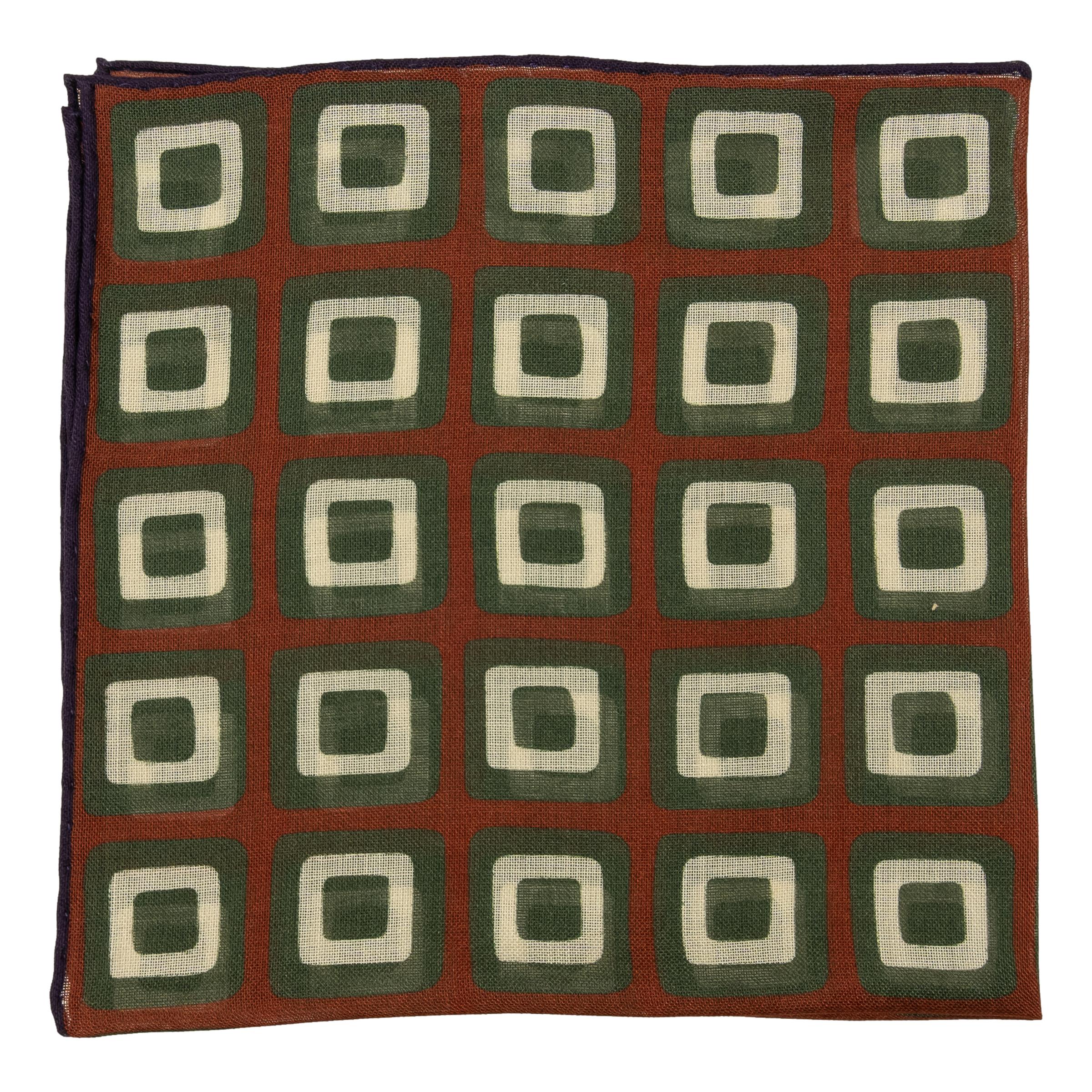 Multicolor Square Wool and Silk Pocket Square