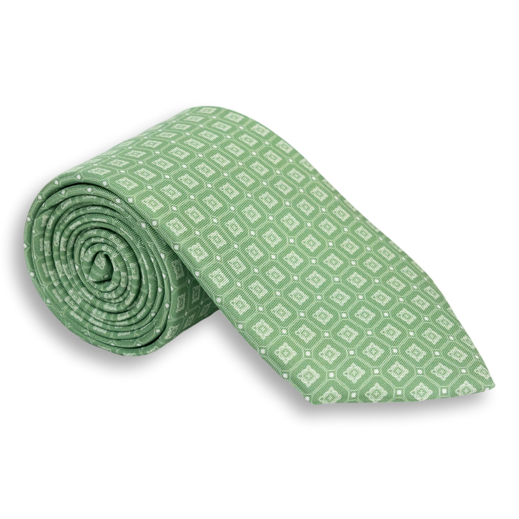 Shield Pattern Silk Print Tie