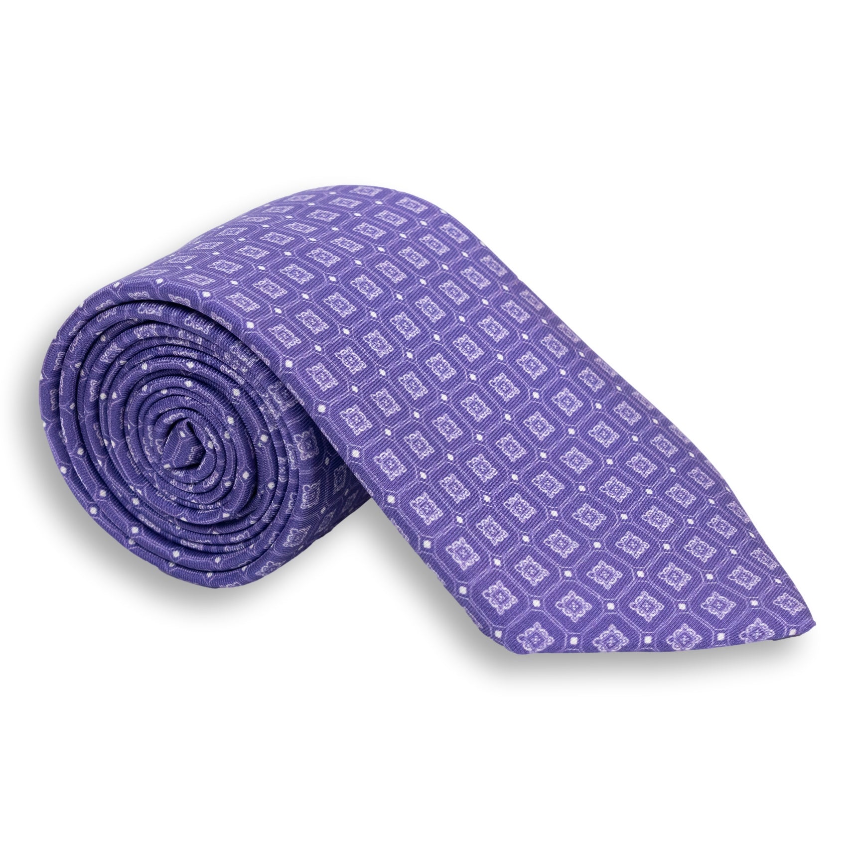 Shield Pattern Silk Print Tie