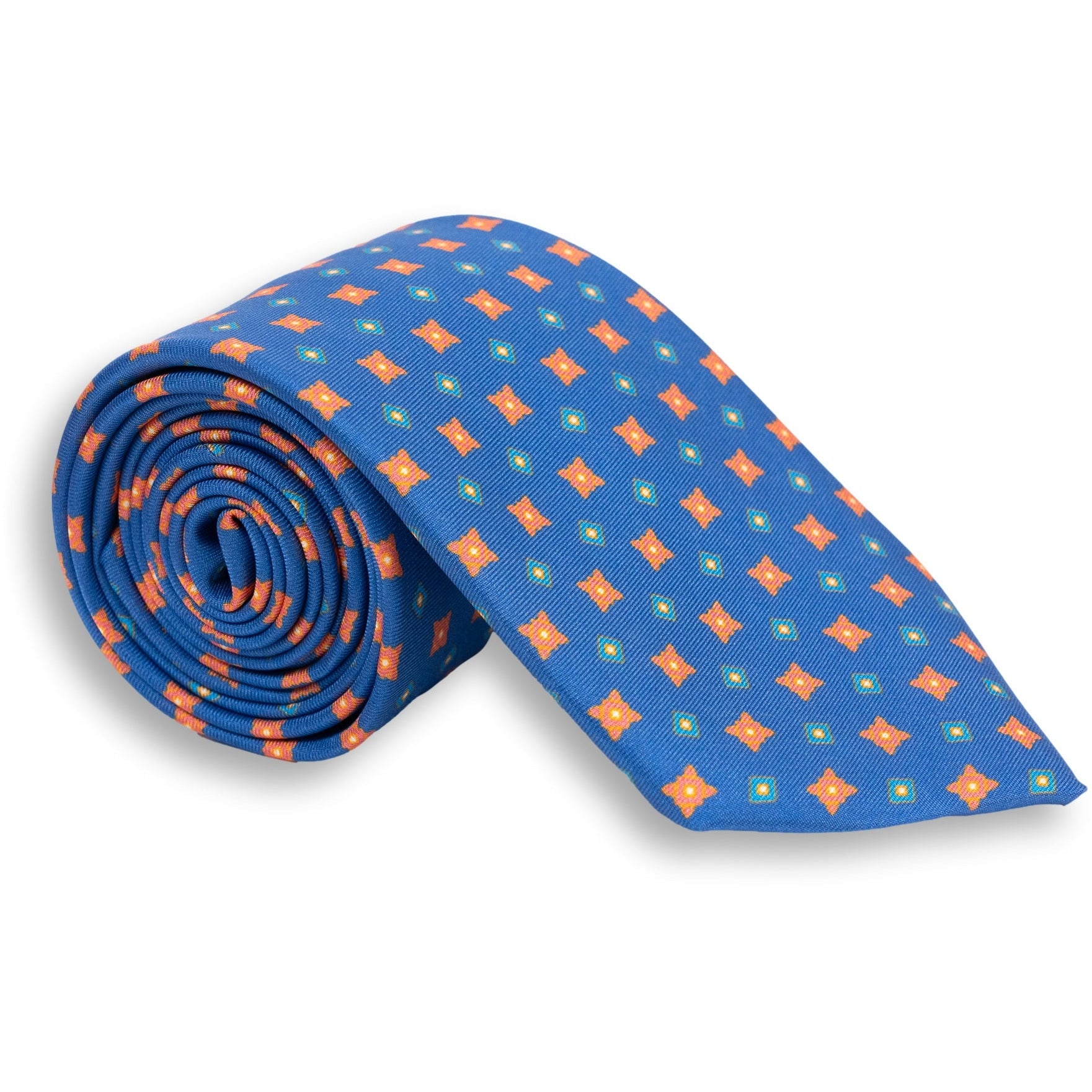 Diamond Shield Motif Silk Print Tie