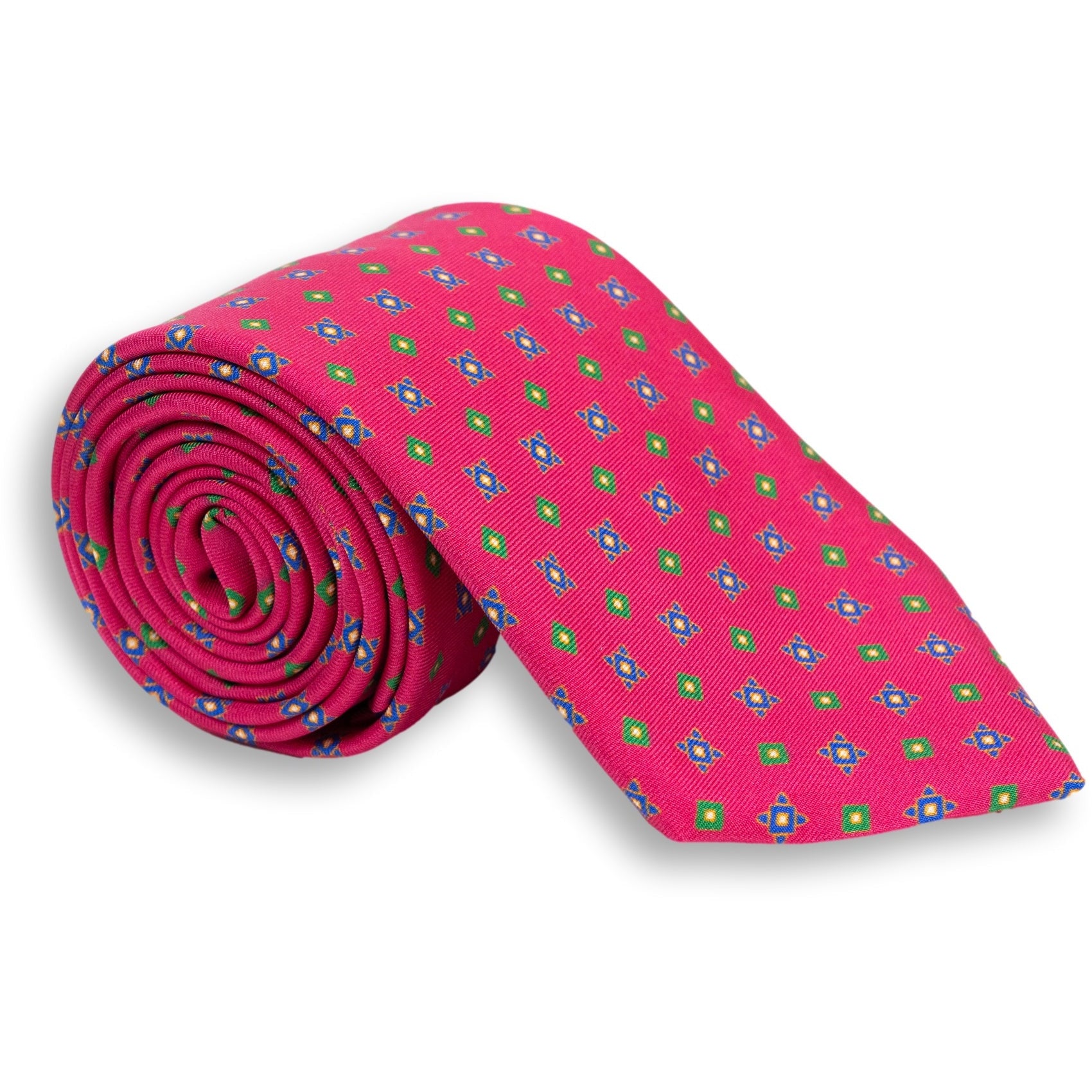 Diamond Shield Motif Silk Print Tie