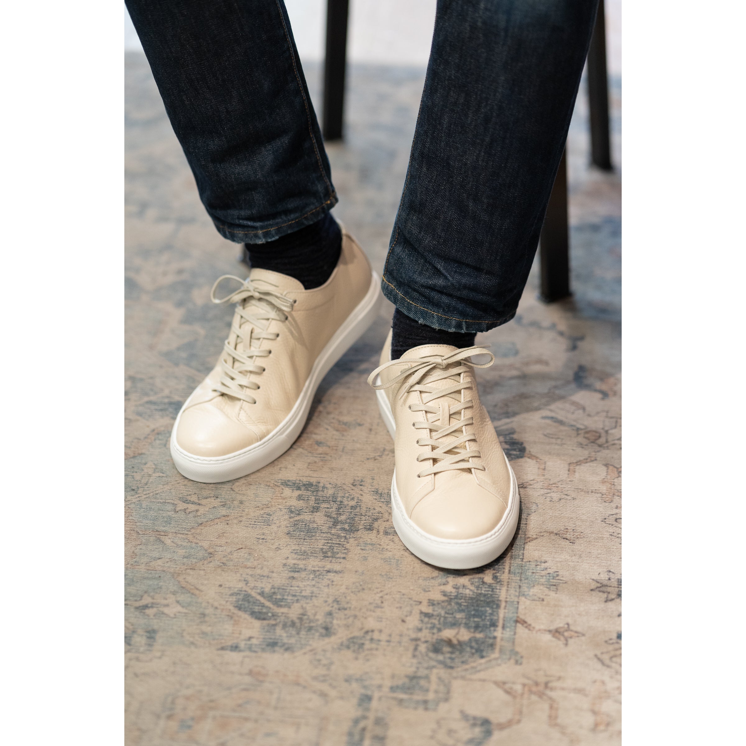 Sicily Unlined Hammered Leather Sneaker