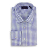 Purple Check Spread Collar Dress Shirt