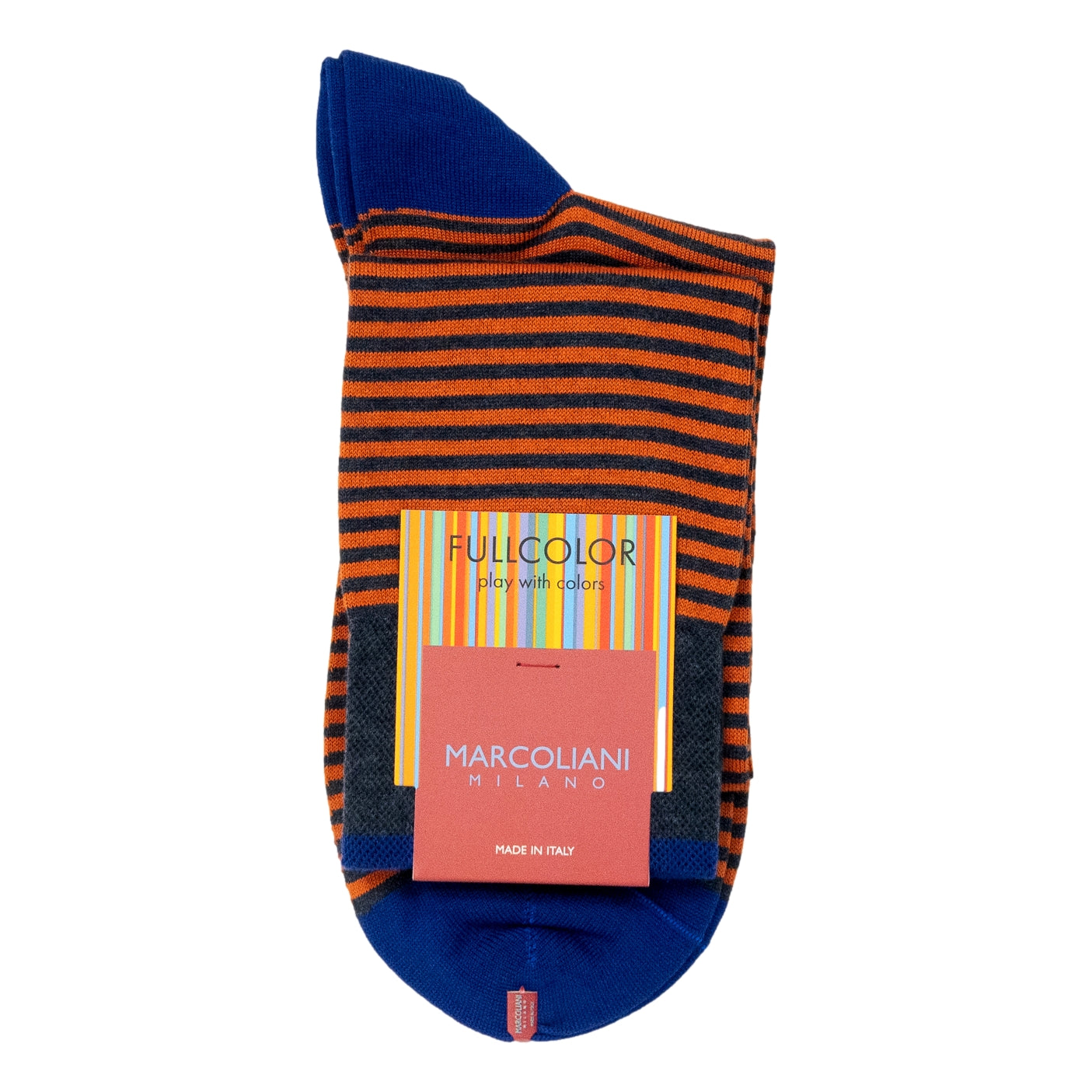 Pima Cotton Palio Stripe Over the Calf Dress Socks