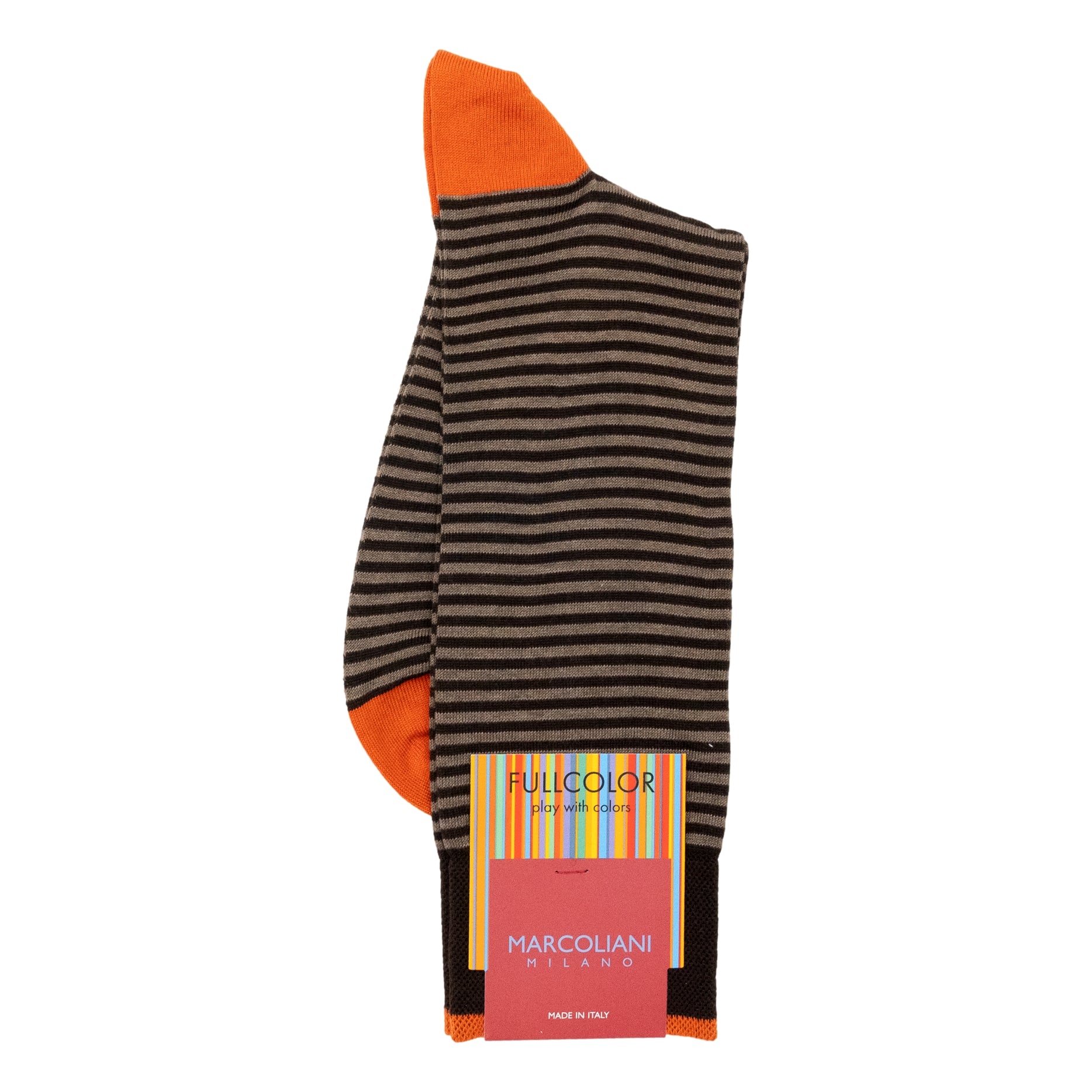 Pima Cotton Palio Stripe Mid-Calf Dress Socks