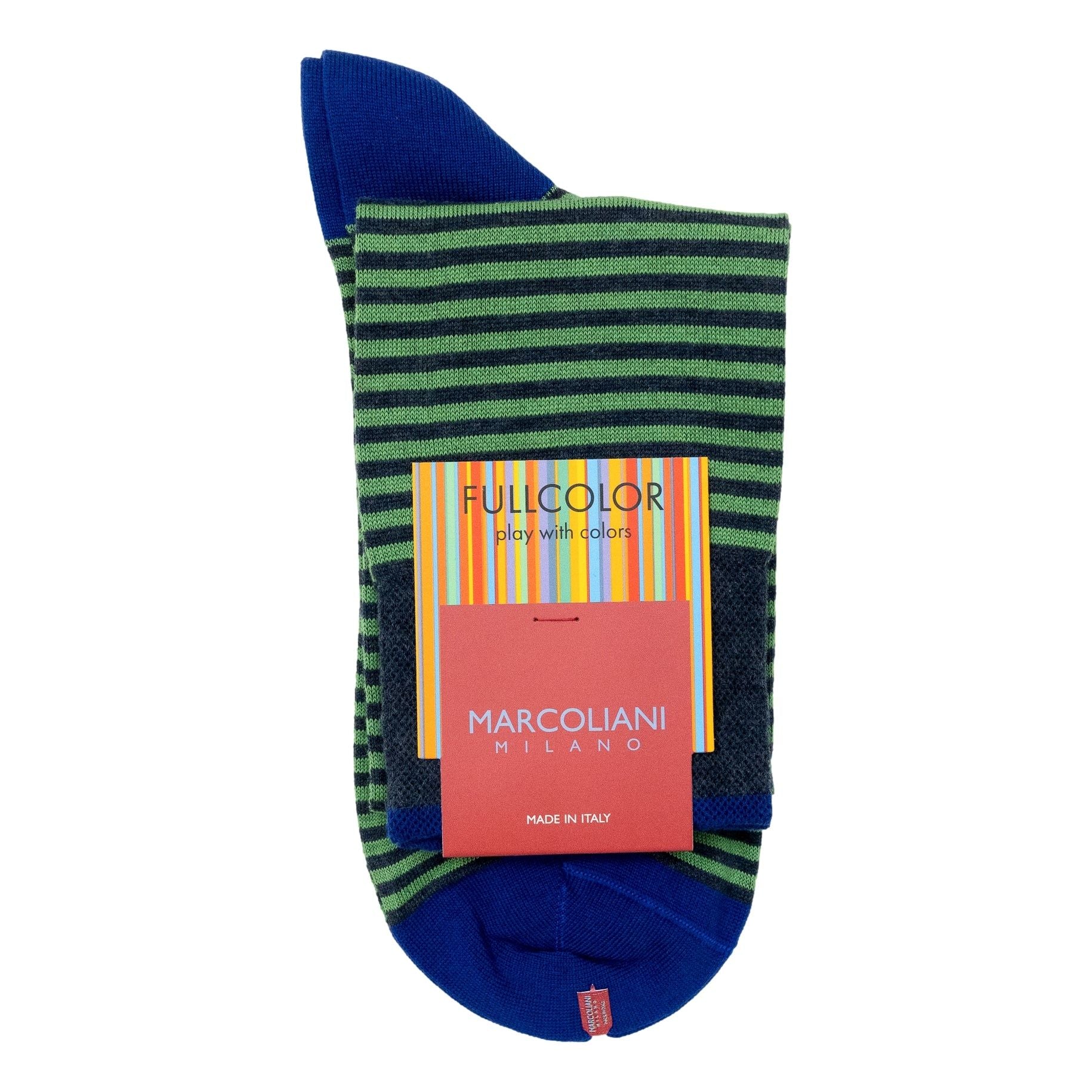 Pima Cotton Palio Stripe Over the Calf Dress Socks