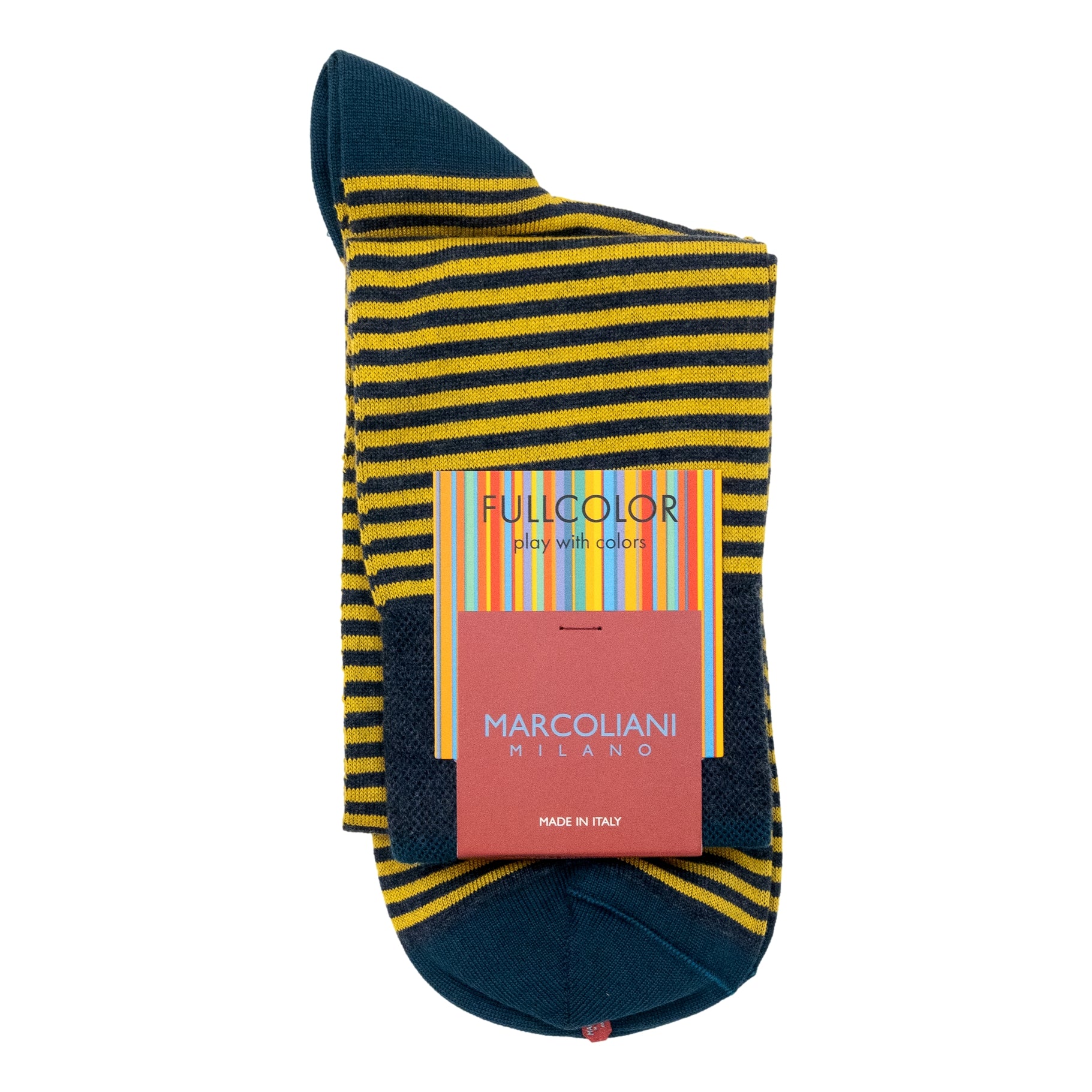 Pima Cotton Palio Stripe Over the Calf Dress Socks