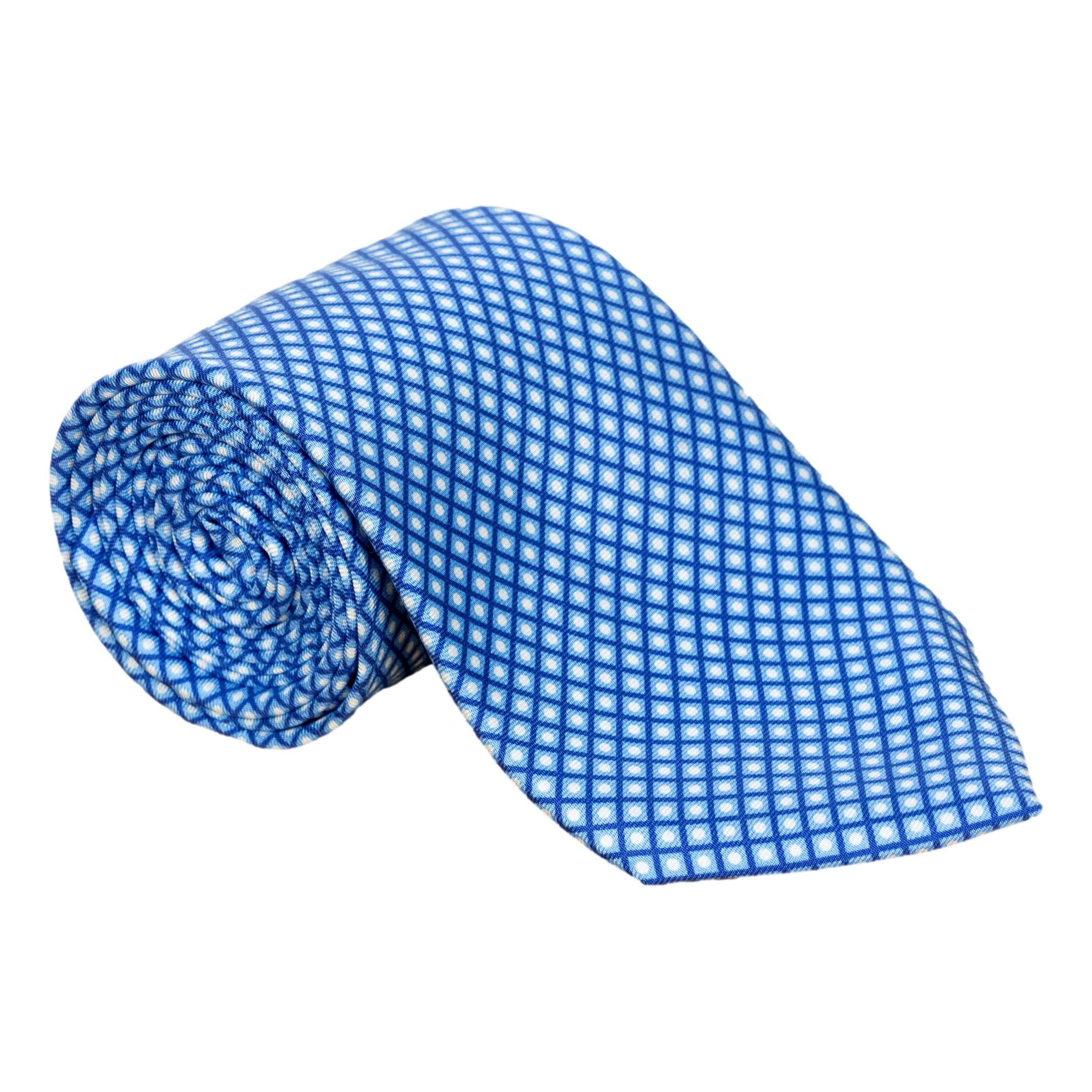 Diamond with White Dot Silk Tie