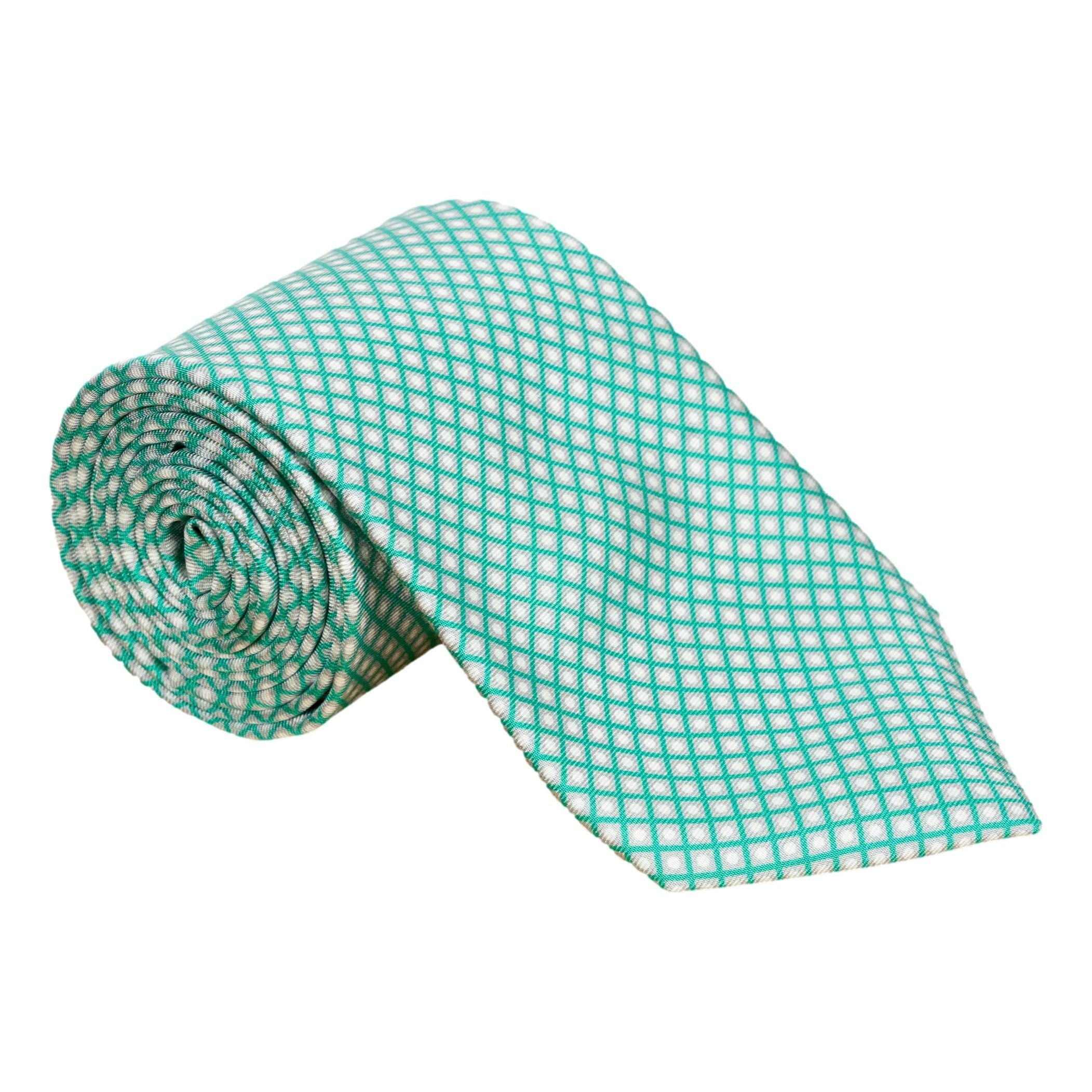 Diamond with White Dot Silk Tie