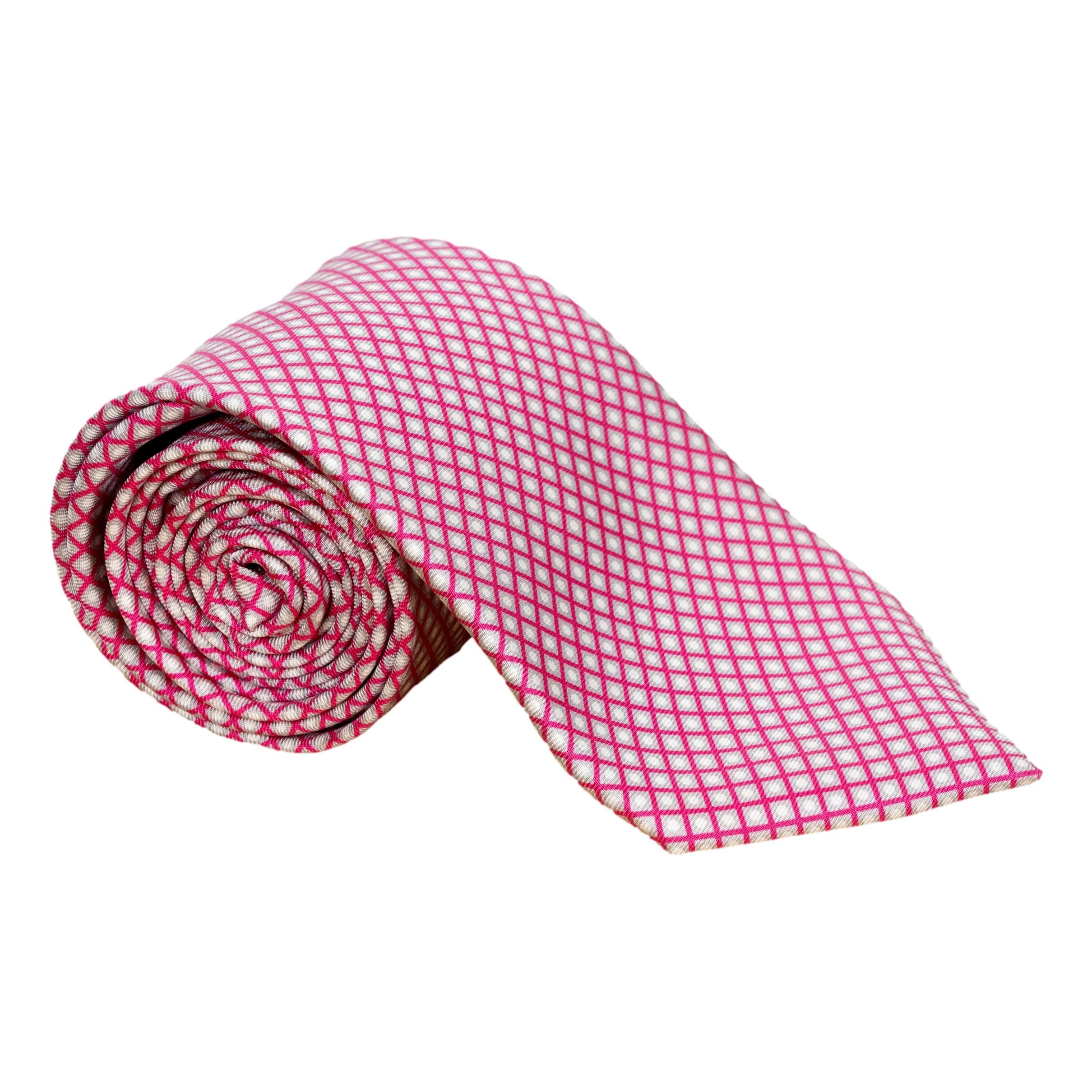 Diamond with White Dot Silk Tie