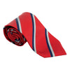 Navy, Silver, and Red Repp Stripe Silk Tie