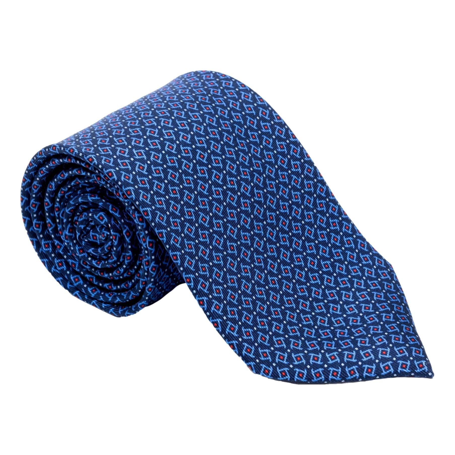 Cyclone Motif Silk Tie