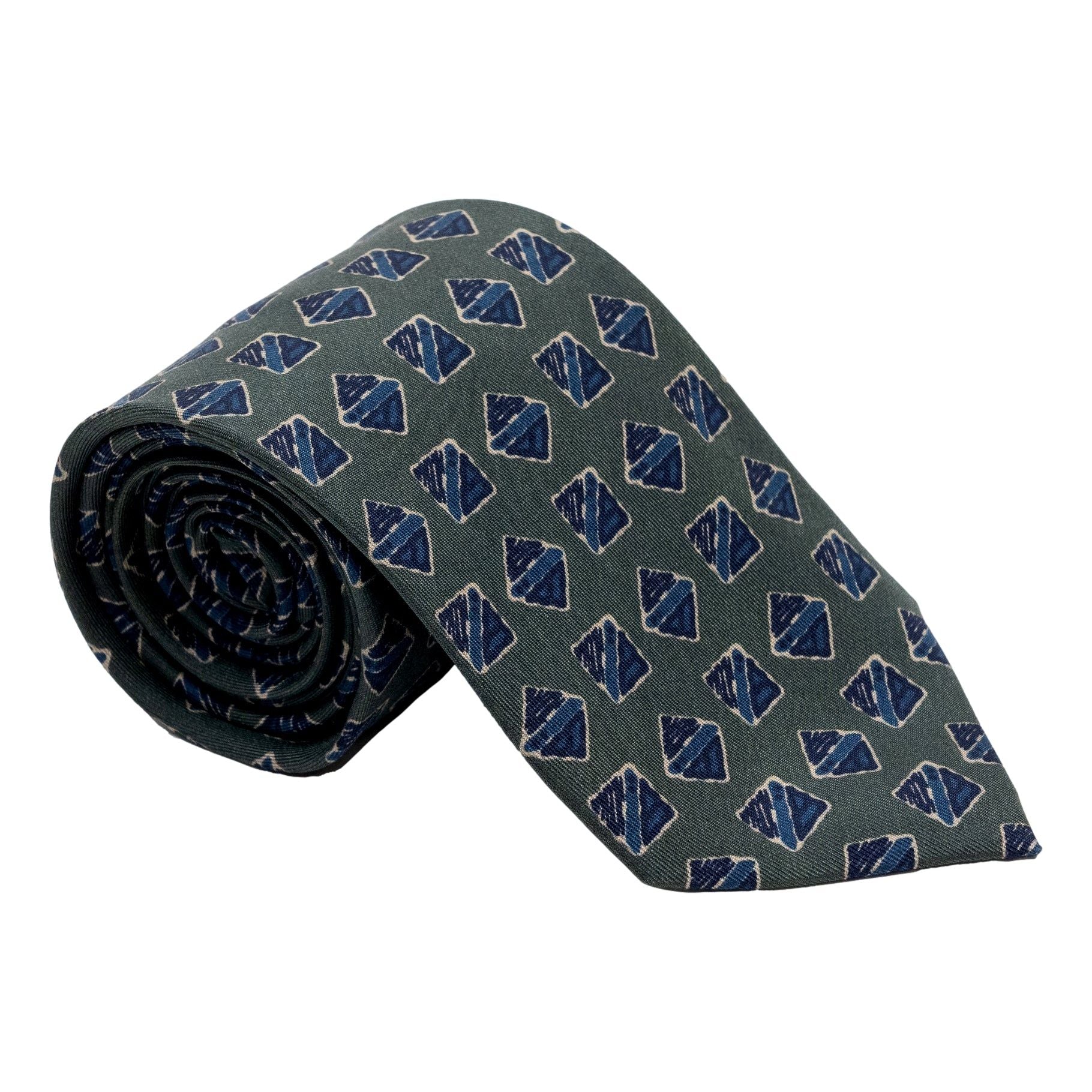 Artistic Square and Diamond Motif Silk Tie